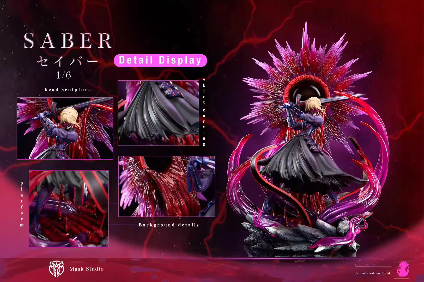 【Pre-sale】1/6 Scale Black Saber/Artoria Pendragon Alter-Fate/Grand Order-Mask Studio