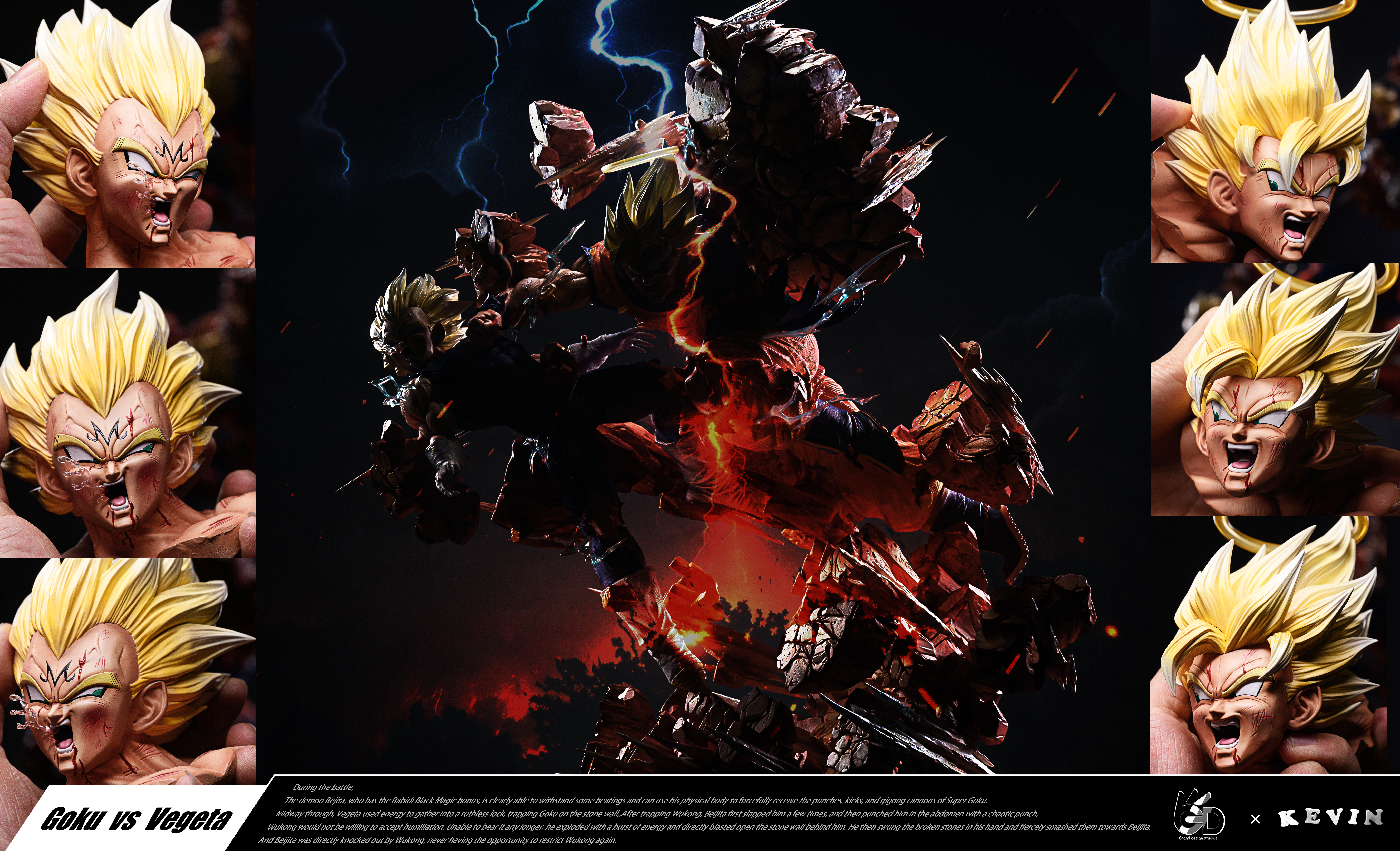 【Pre-sale】1/6 and 1/4 Scale Son Goku VS Vegeta-DB-Grand design studio