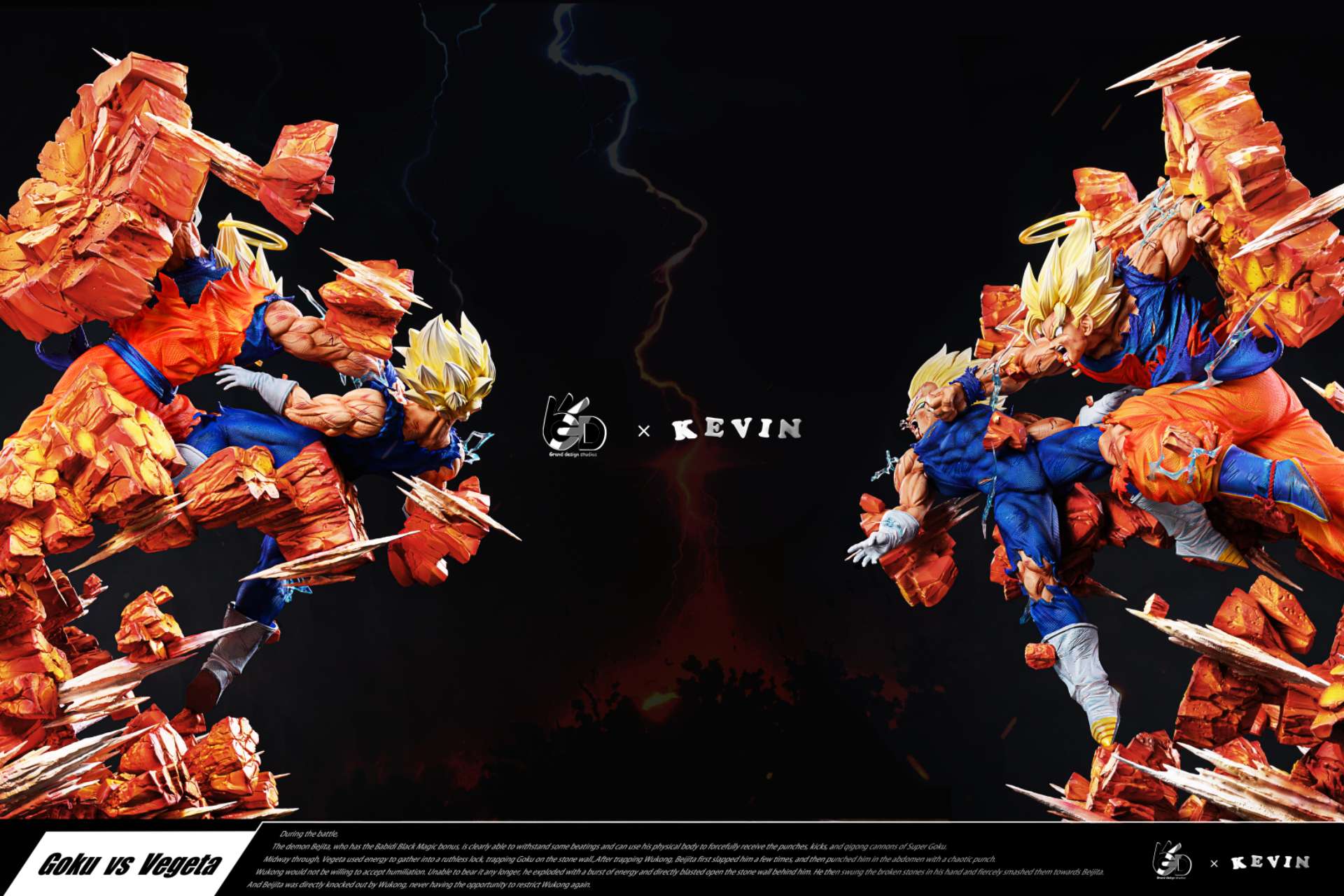 【Pre-sale】1/6 and 1/4 Scale Son Goku VS Vegeta-DB-Grand design studio