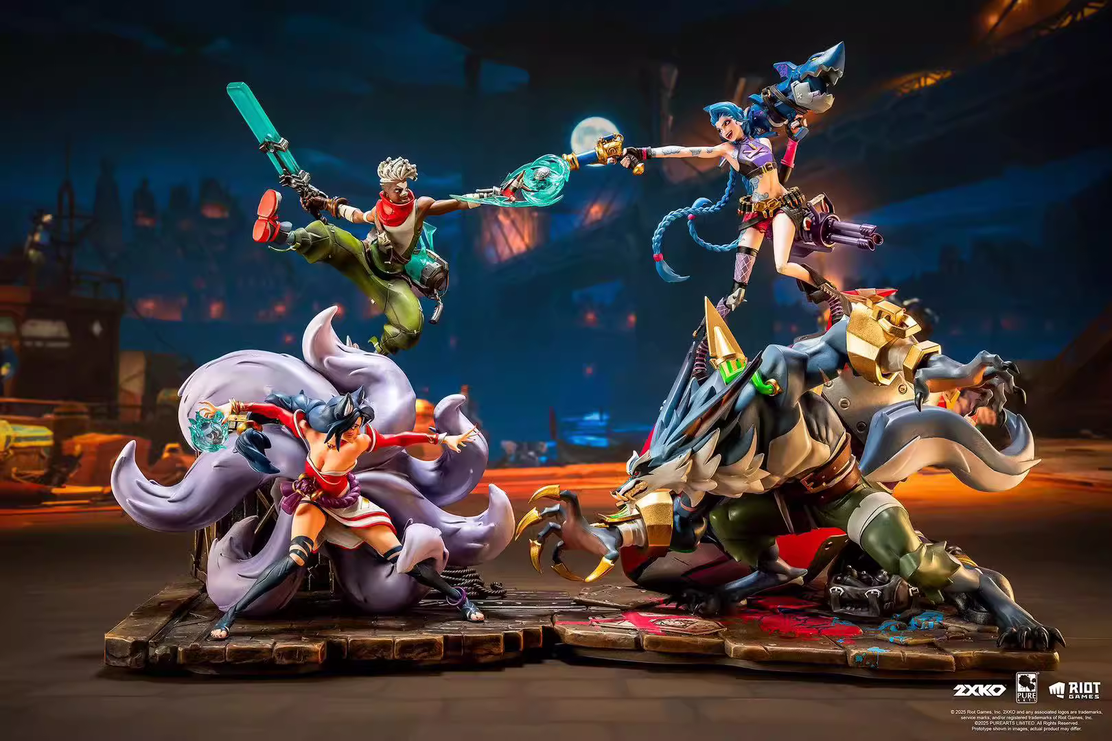 【Pre-sale】1/10 Scale Jinx and Warwick VS Ahri and Ekko-2XKO Studio