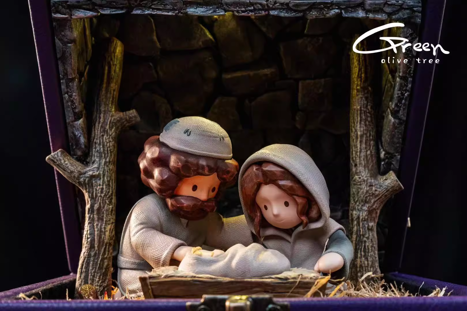 【Pre-sale】Christmas Story Nativity Music box-Green Olive Tree Studio