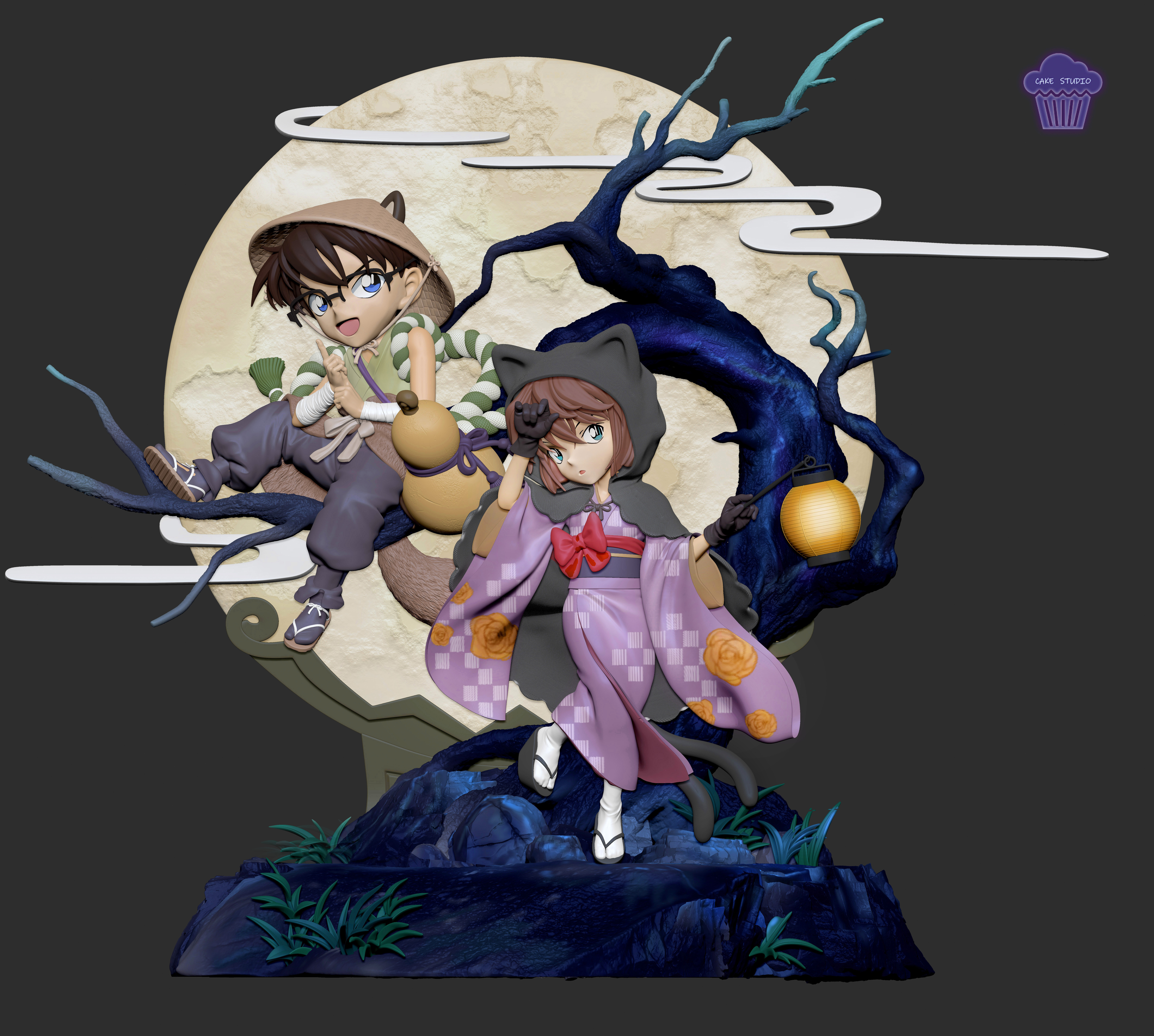 【Pre-sale】Hyakki Yagyō Conan and Haibara Ai with LED-Cake Studio
