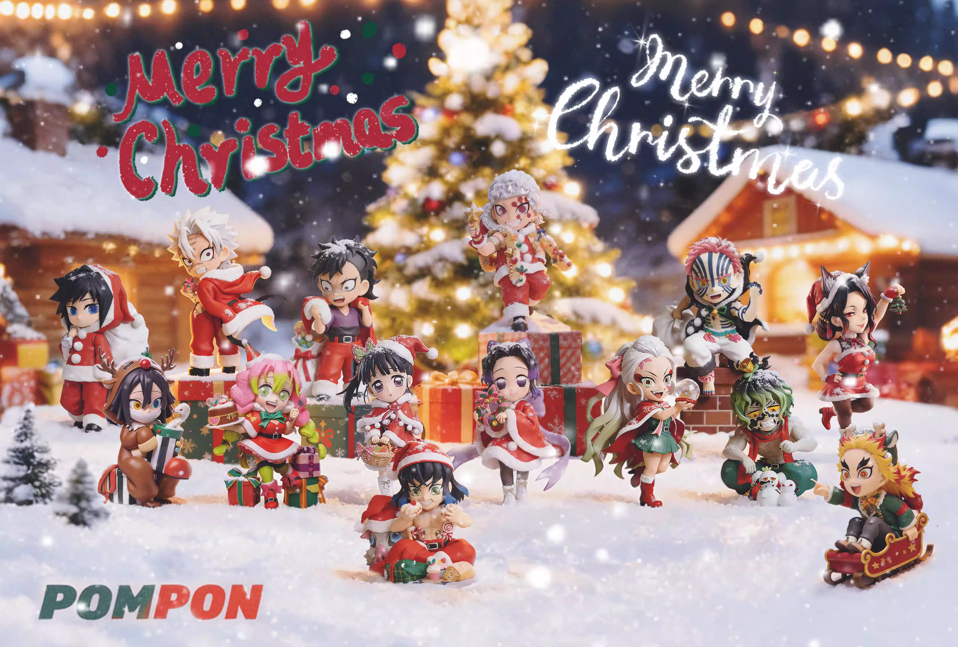 【Pre-sale】Q Version Woman Kibutsuji Muzan and Christmas Akaza-PomPon Studio