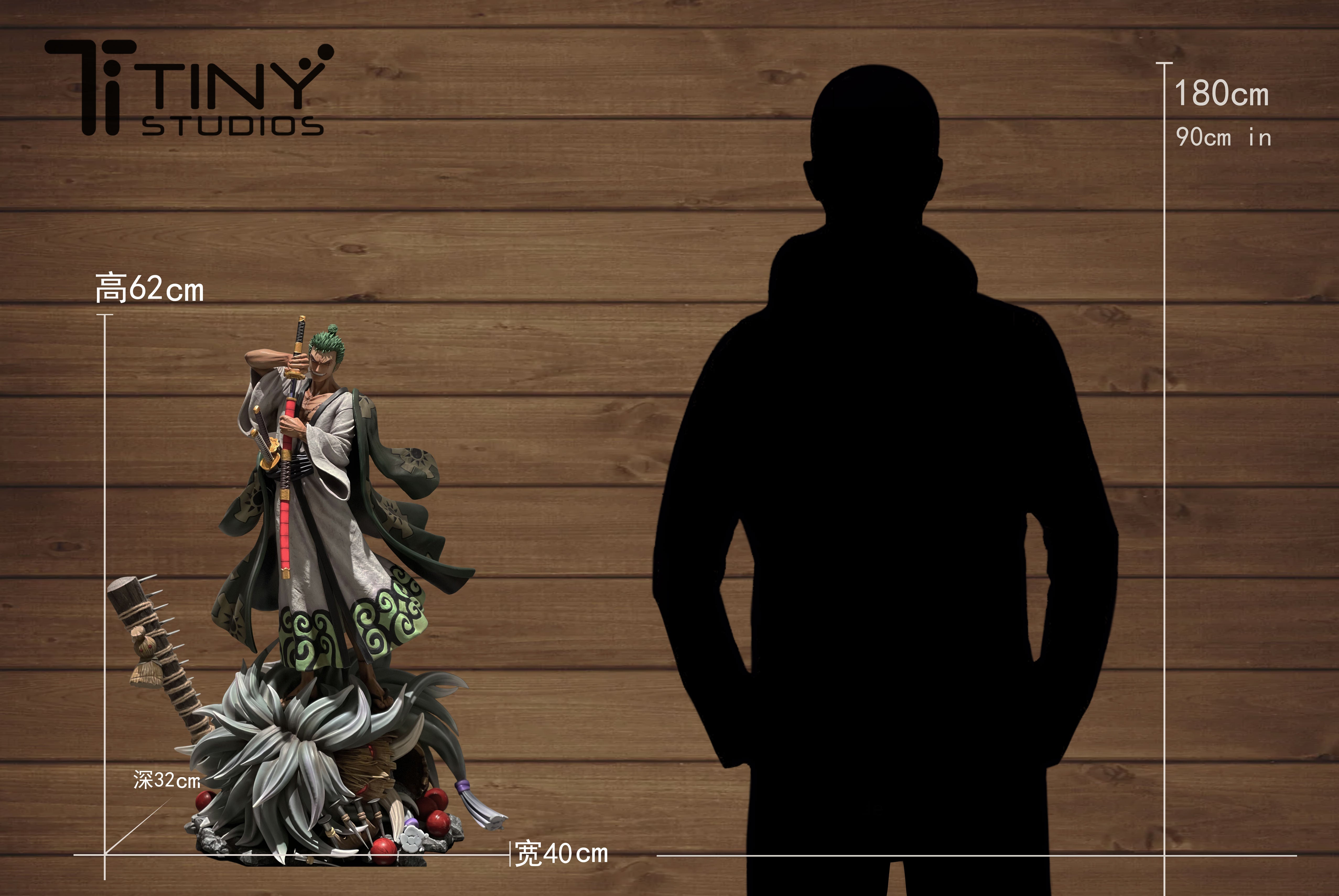 【In stock】 1/4 Scale Wano Country Roronoa Zoro Defeat Hawkins's Straw Man-One piece-TINY Studio