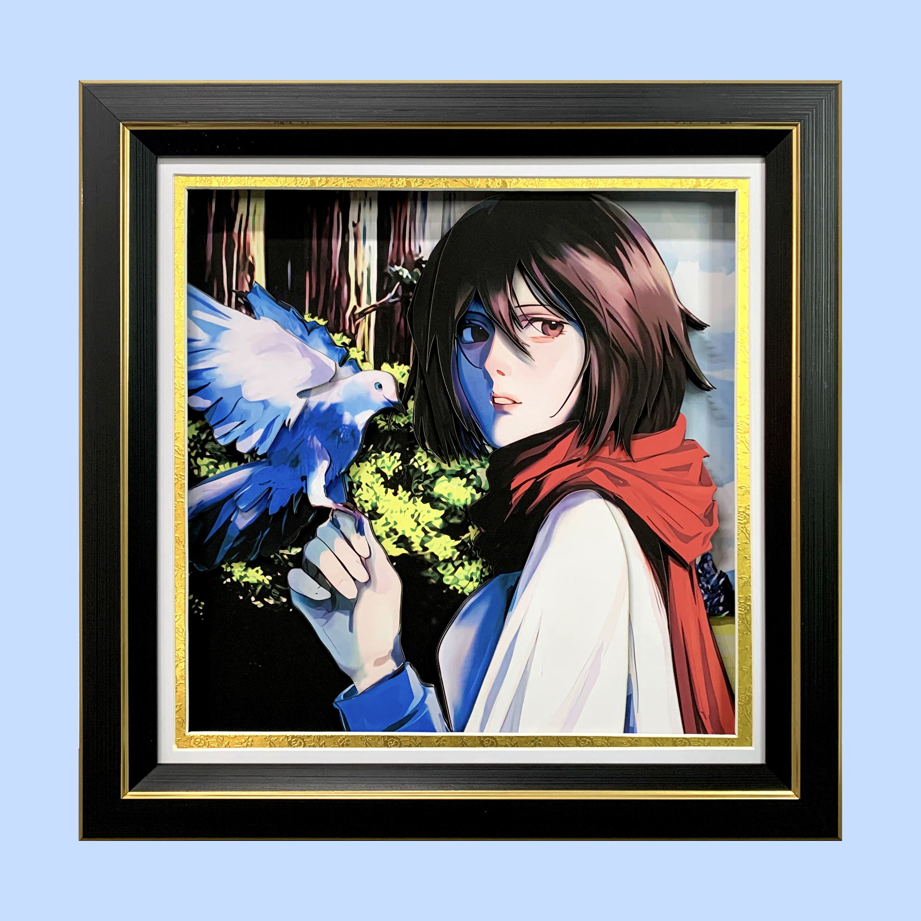 【In stock】3D Decorative Paint of Mikasa Ackerman-Attack On Titan Decorative Painting-momo Studio