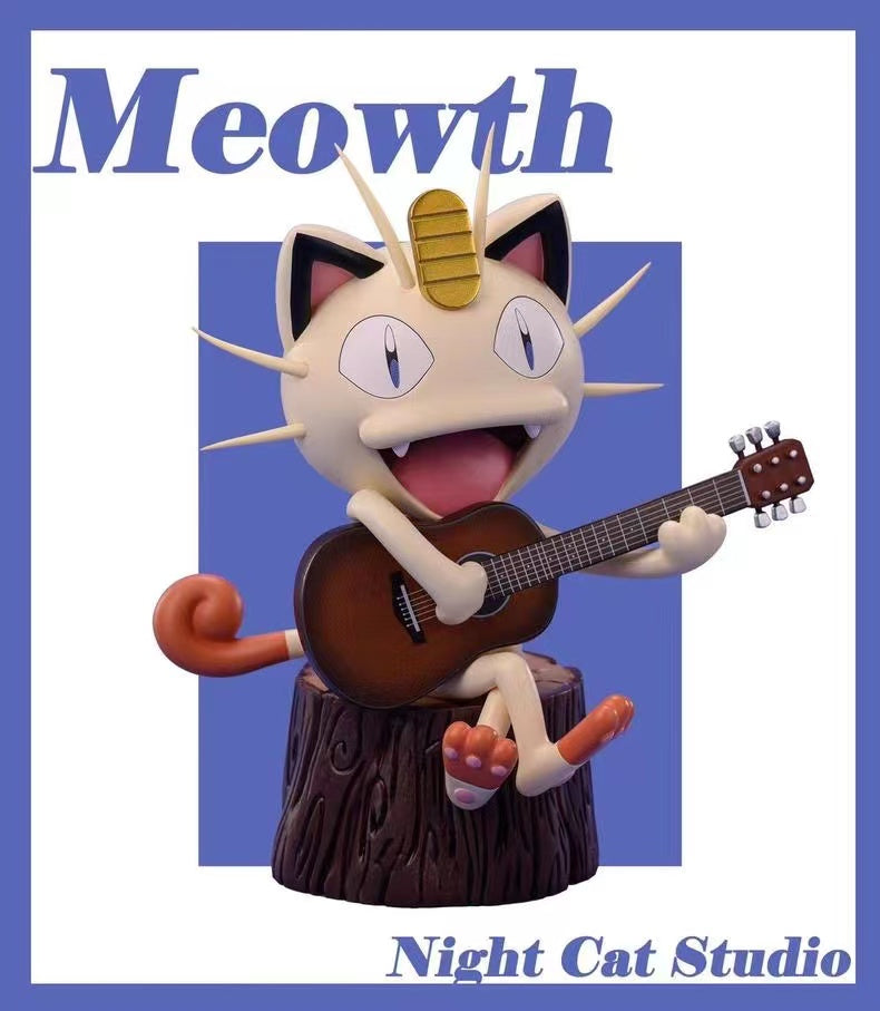 【Pre-sale】Meowth Plays the Guitar-Pokemon-Night Cat Studio