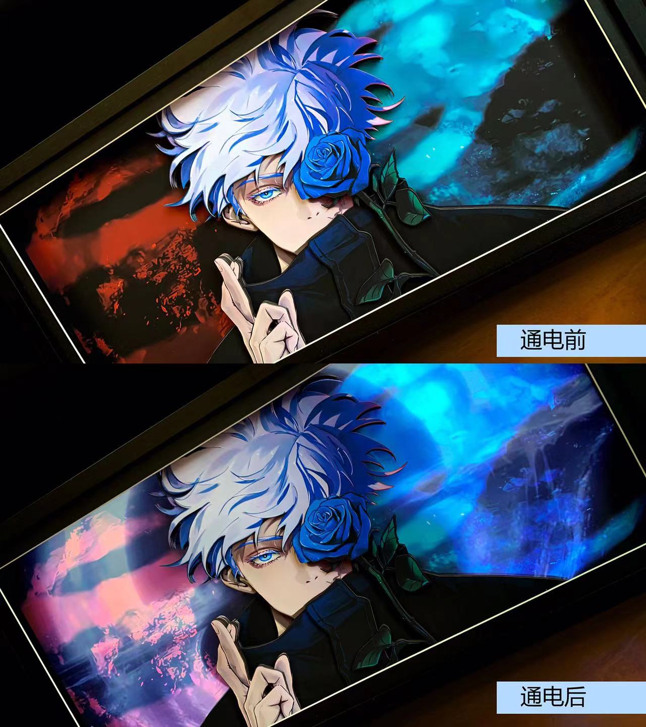 【In stock】3D Decorative Paint of Light Guide Transformation Gojo Satoru with LED-Mystical Art Studio