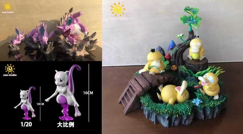 【Pre-sale】1/20 Scale Nidoking, Psyduck & Mewtwo-Pokemon-SUN Studio