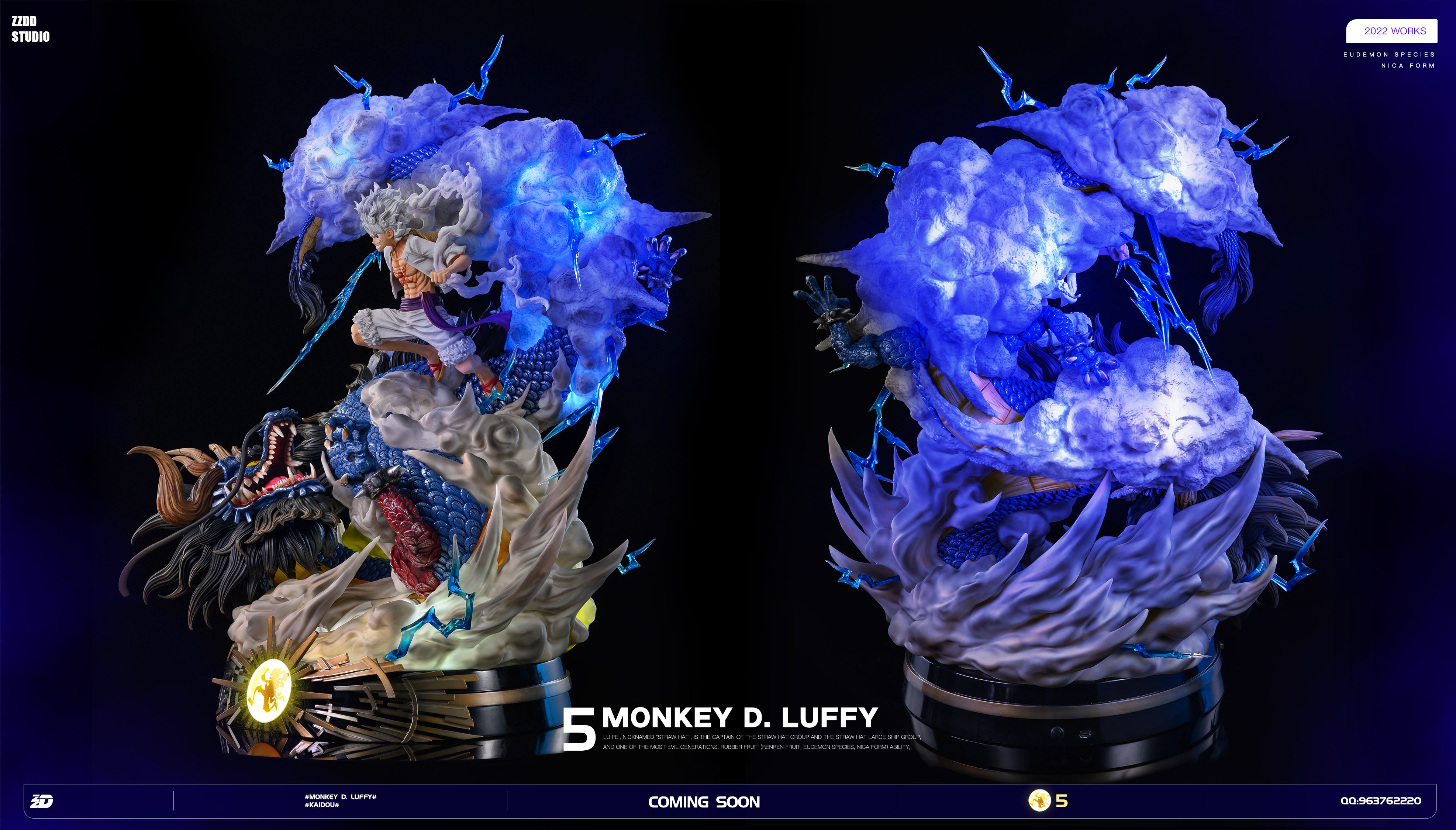 【In stock】1/6 Scale Nika Monkey D. Luffy vs Full Beast Form Kaidou with LED-One piece-ZZDD Studio