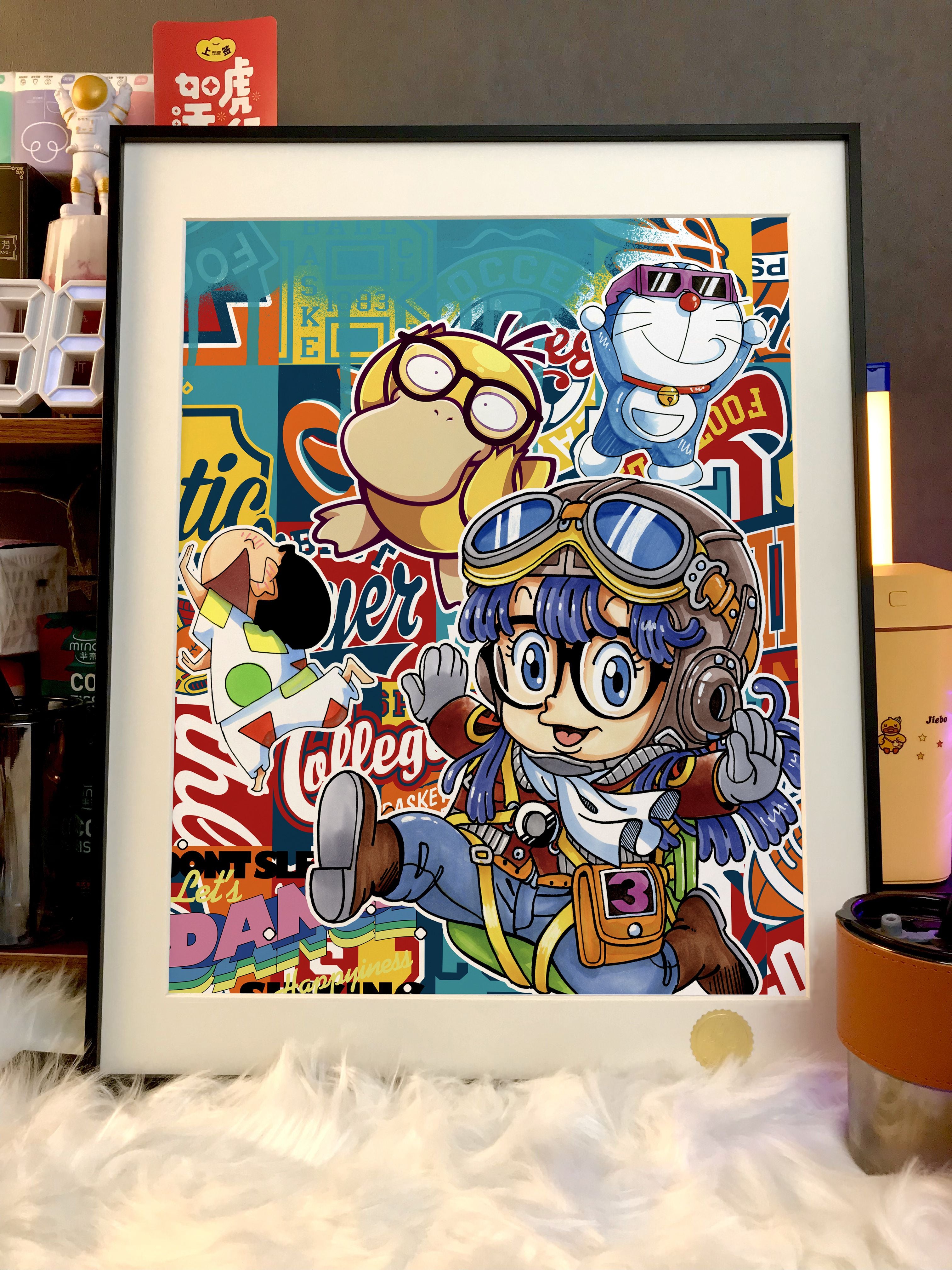 【Pre-sale】Arale & Shinnosuke & Doraemon & Psyduck Decoration Painting-Dr. Slump- Xingkong Studio