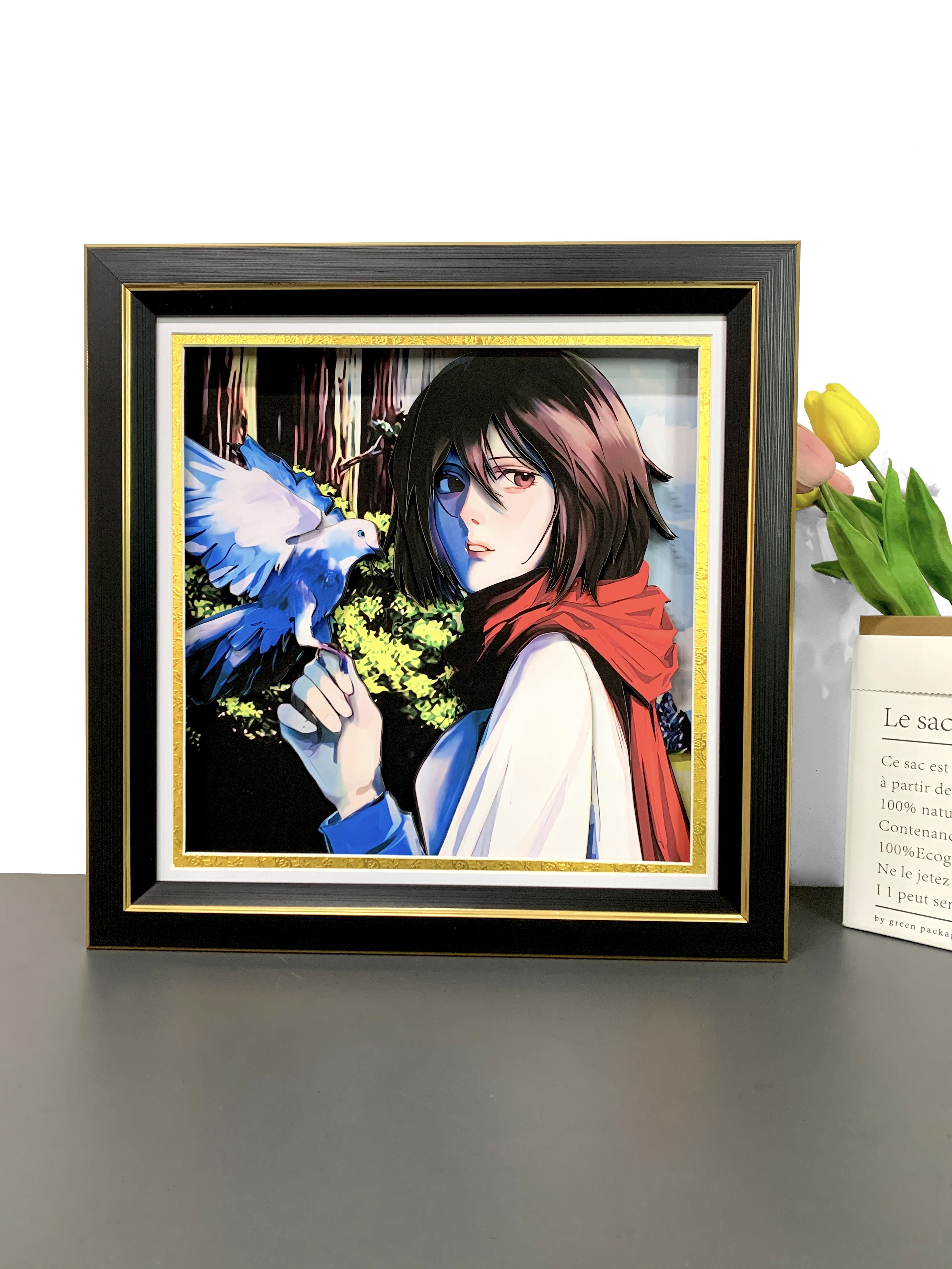 【In stock】3D Decorative Paint of Mikasa Ackerman-Attack On Titan Decorative Painting-momo Studio