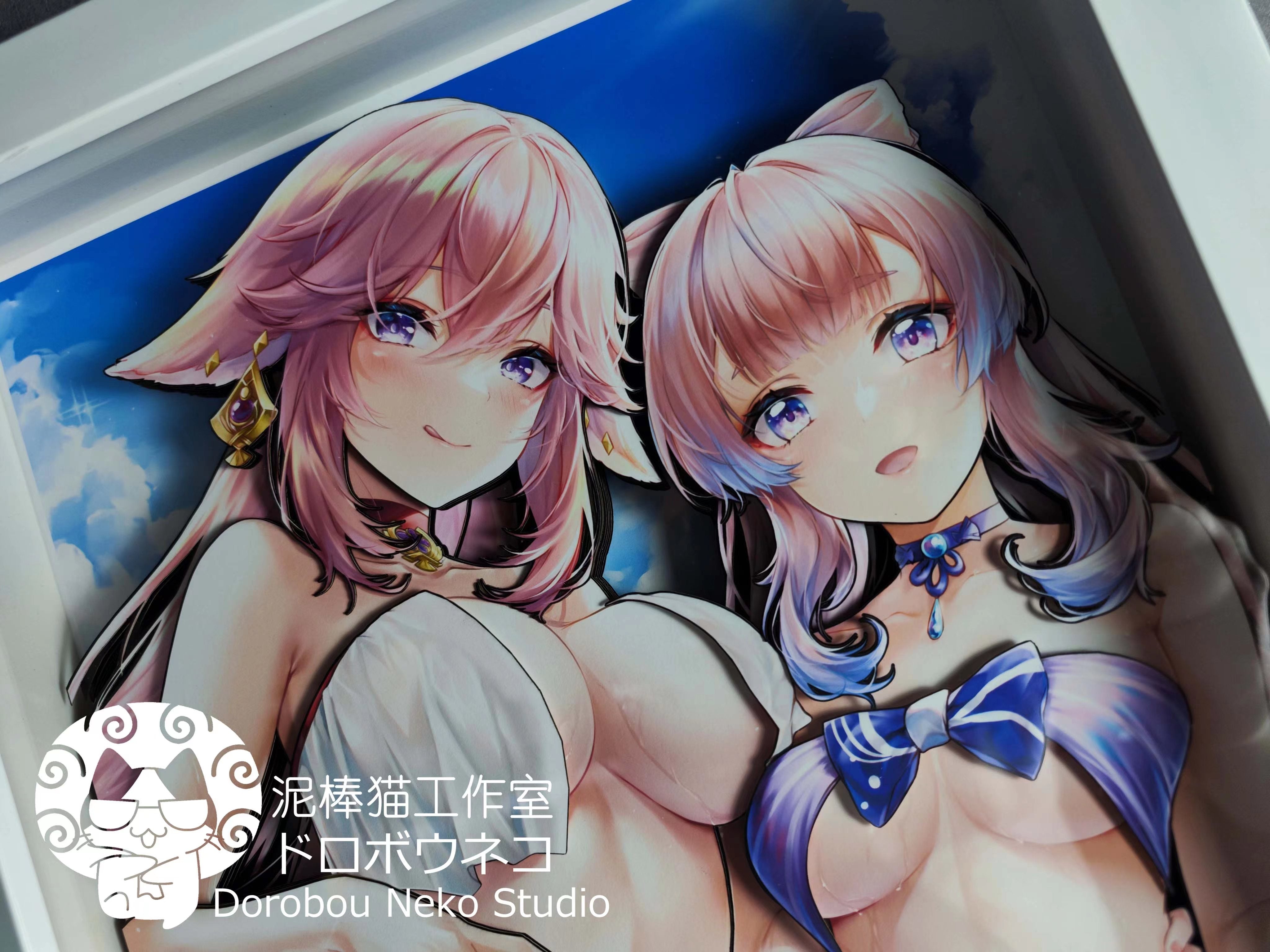 【Pre-sale】DSRL-010 Yae Miko & Sangonomiya Kokomi Decoration Painting-Genshin Impact-Dorobou Neko Studio
