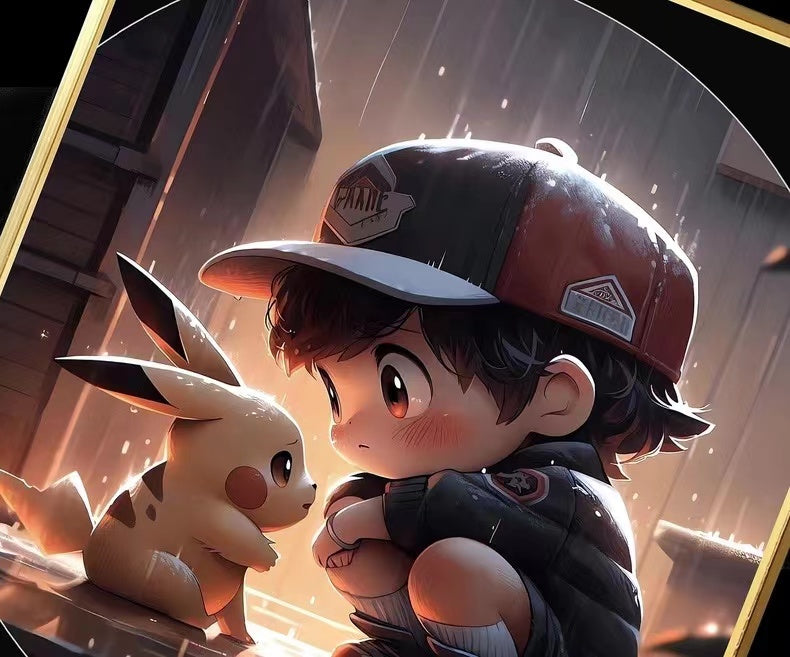 【In stock】Decorative Painting of Pikachu & Ash-Pokemon-Billion Birds Studio