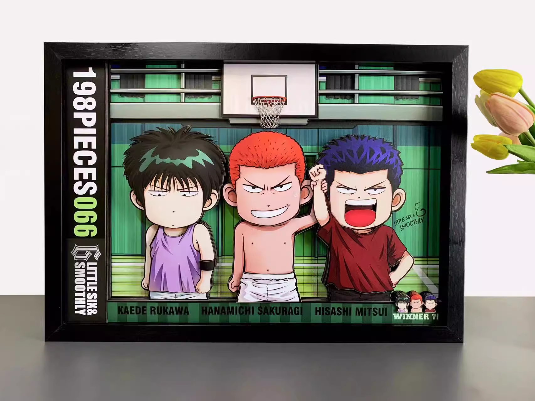【In stock】Decorative Painting of Q Version Rukawa Kaede, Sakuragi Hanamichi & Mitsui Hisashi-Slam Dunk-MOMO Studio