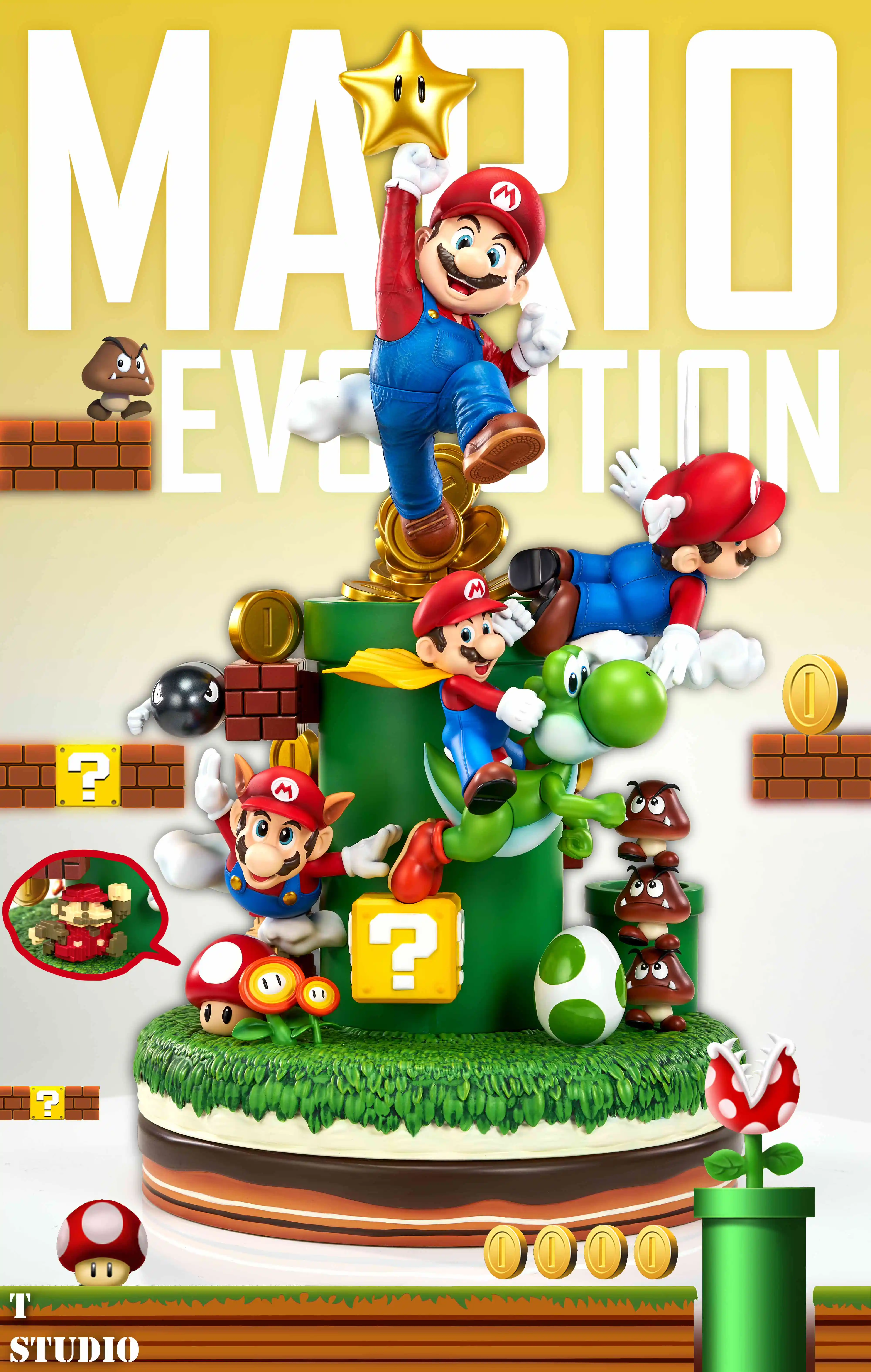 【In stock】Mario Evolution-Super Mario Bros.-T Studio