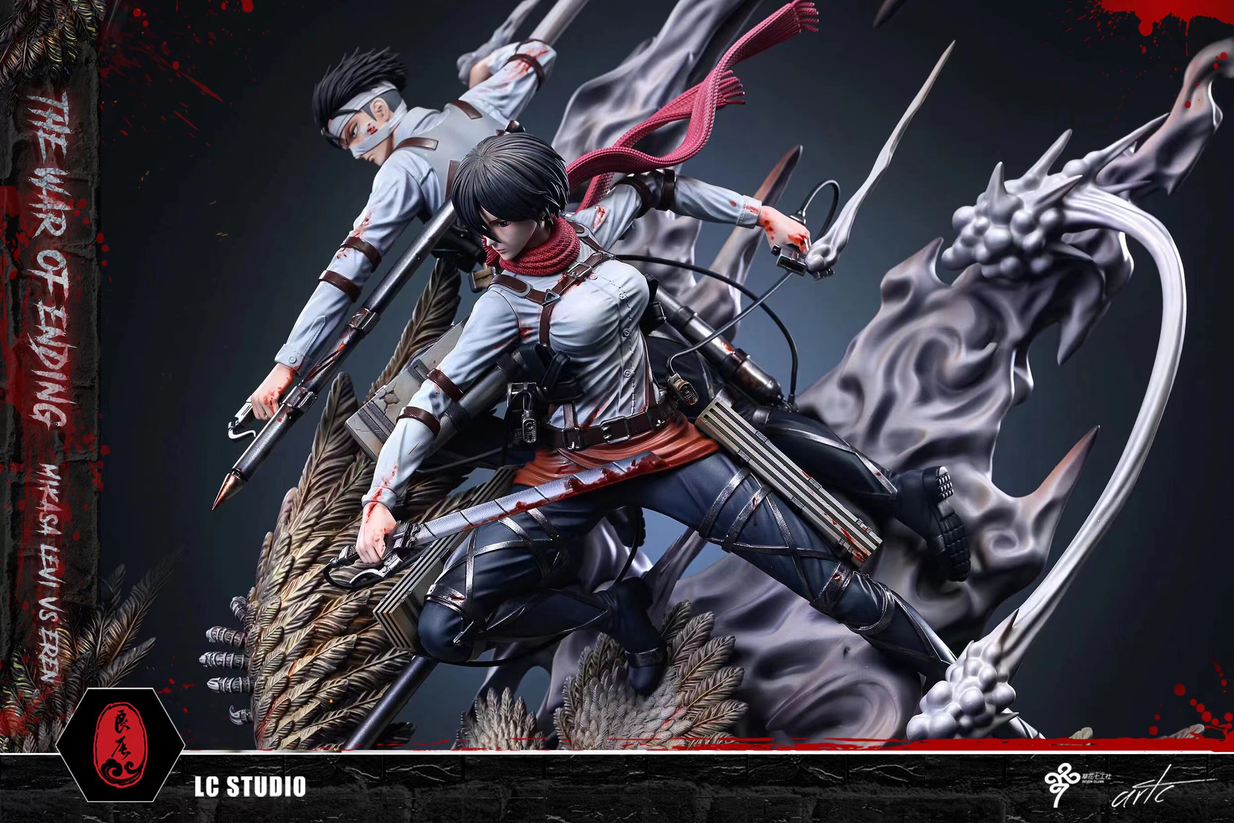 【Sold out】The Final Battle Mikasa·Ackerman & Levi·Ackerman VS The Founding Titan-Attack on Titan-LC Studio