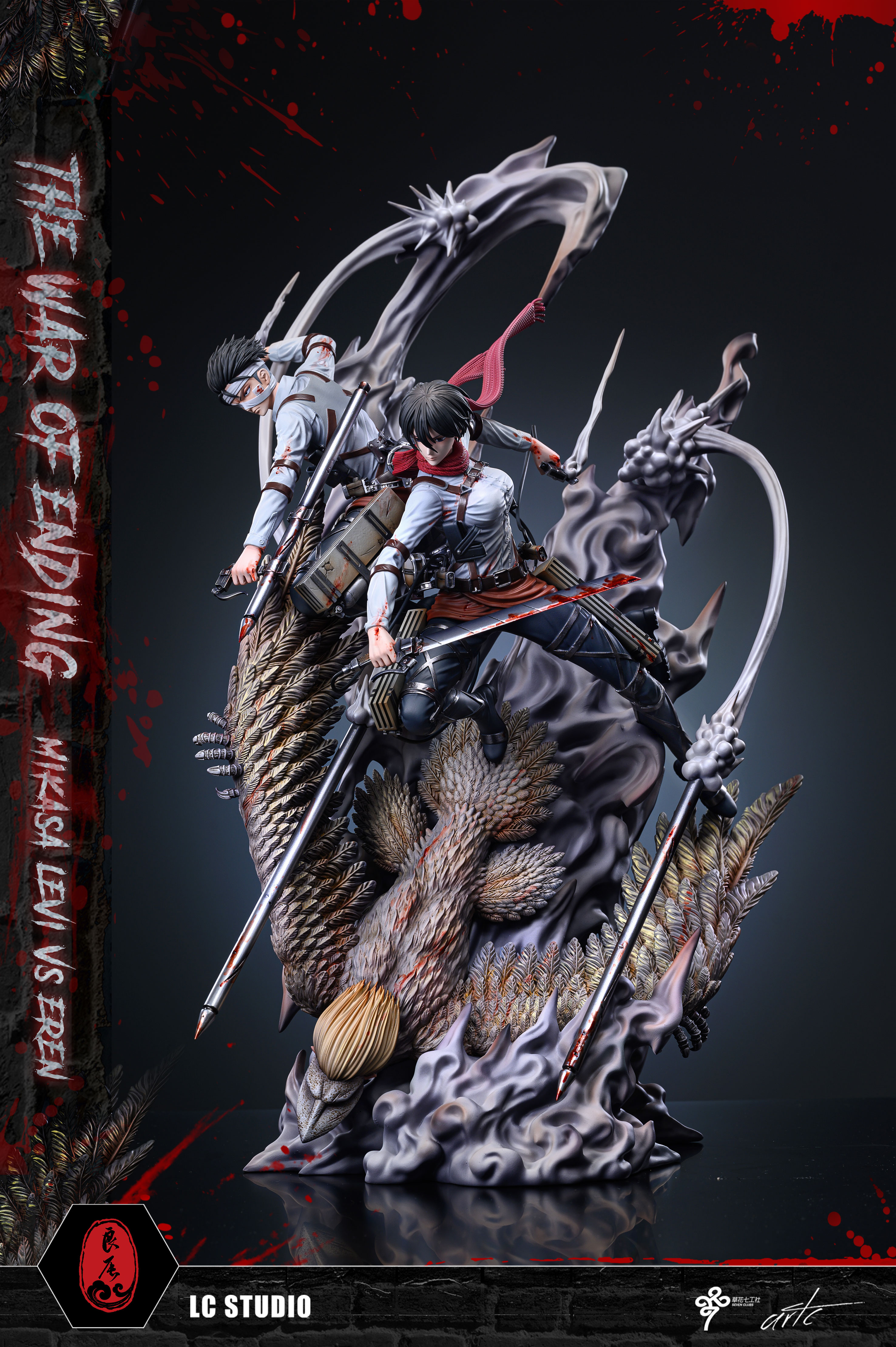 【Sold out】The Final Battle Mikasa·Ackerman & Levi·Ackerman VS The Founding Titan-Attack on Titan-LC Studio