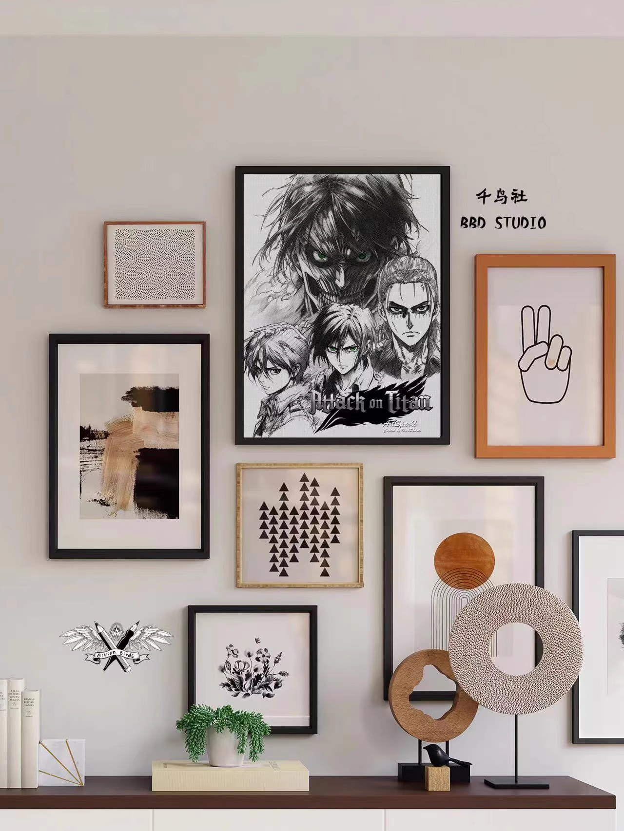 【In stock】Decorative Painting of Eren-Attack on Titan-Billion Birds Studio