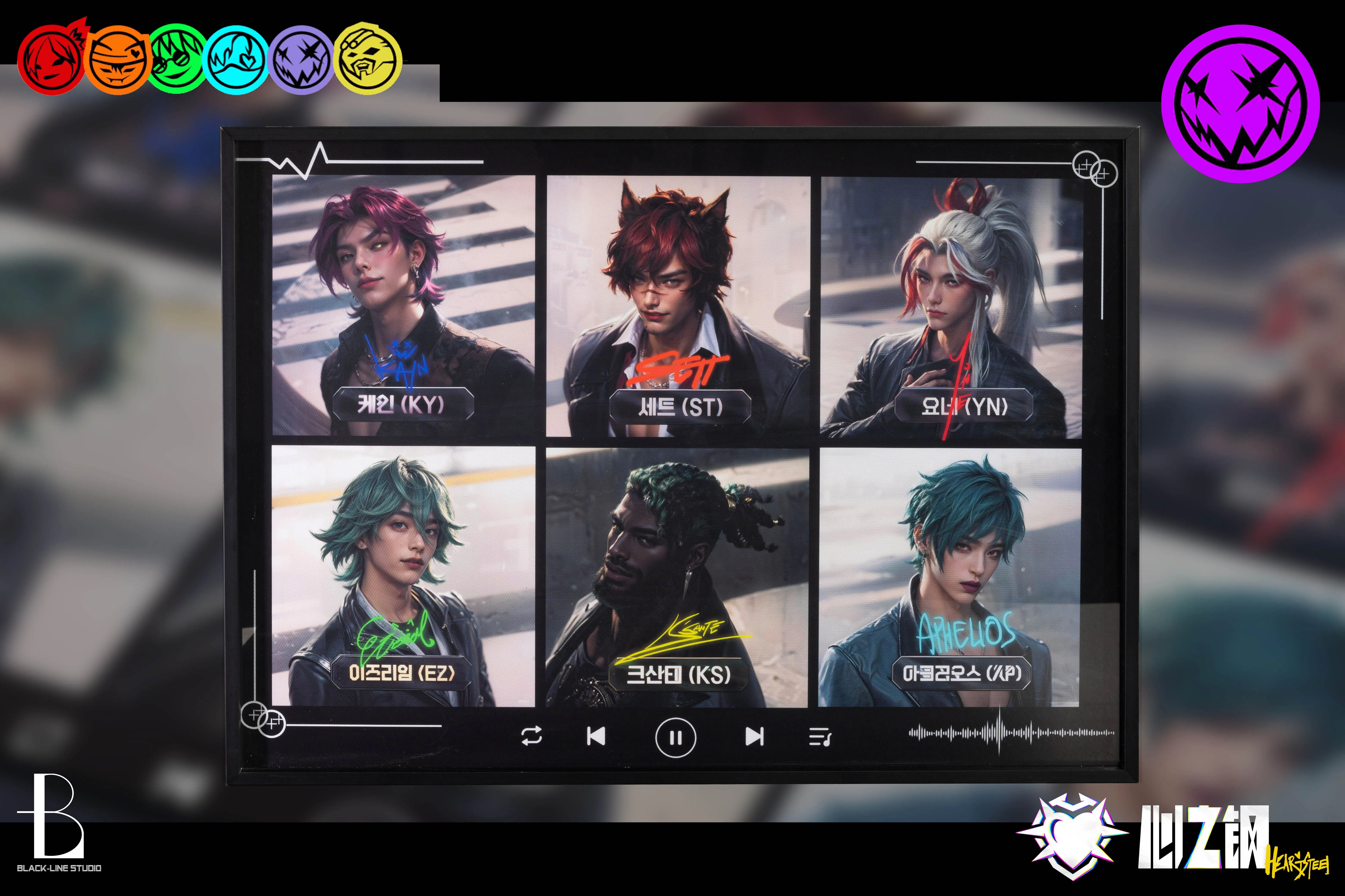 【In stock】Decoration Painting of Virtual Men's Team PARANOIA-League of Legends-Black Line Studio