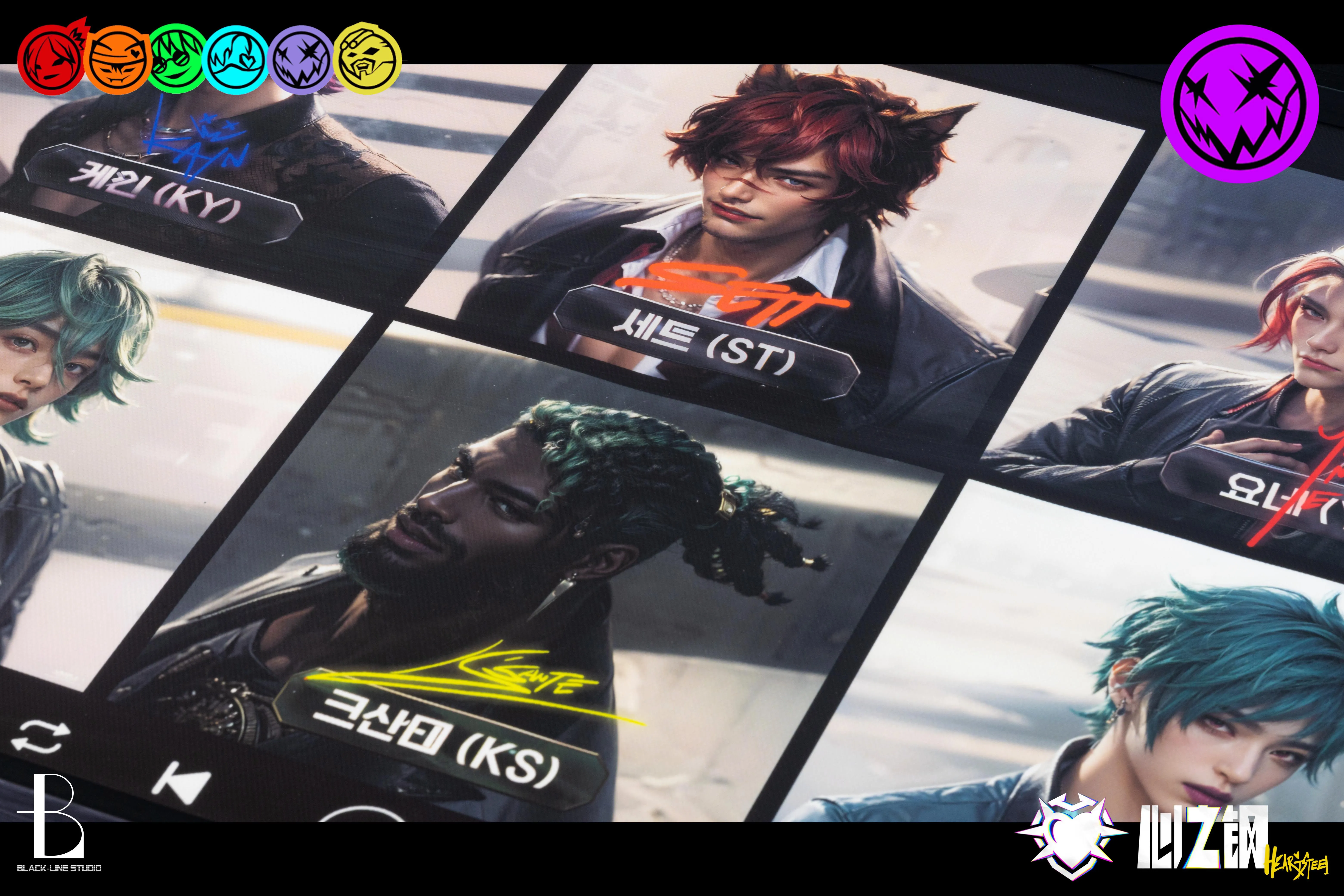 【In stock】Decoration Painting of Virtual Men's Team PARANOIA-League of Legends-Black Line Studio