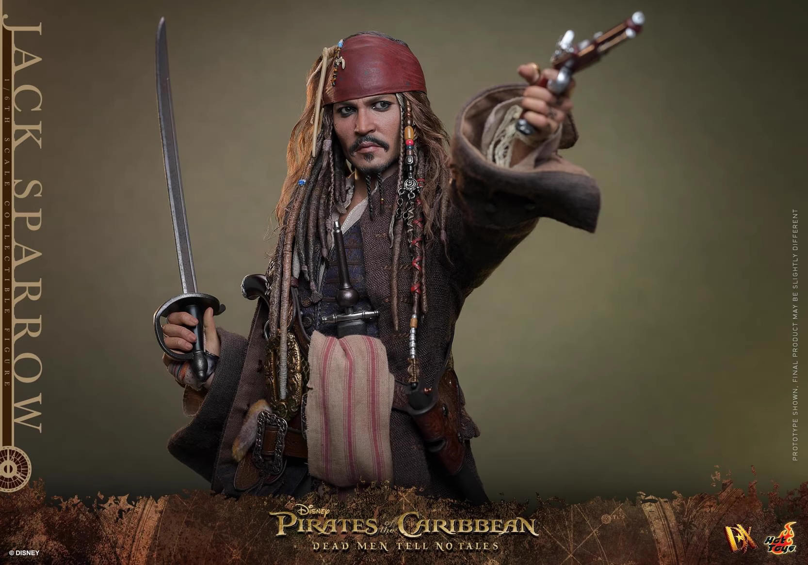 【Sold out】1/6 Scale DX38 Jack Sparrow-Pirates of the Caribbean-HotToys Studio
