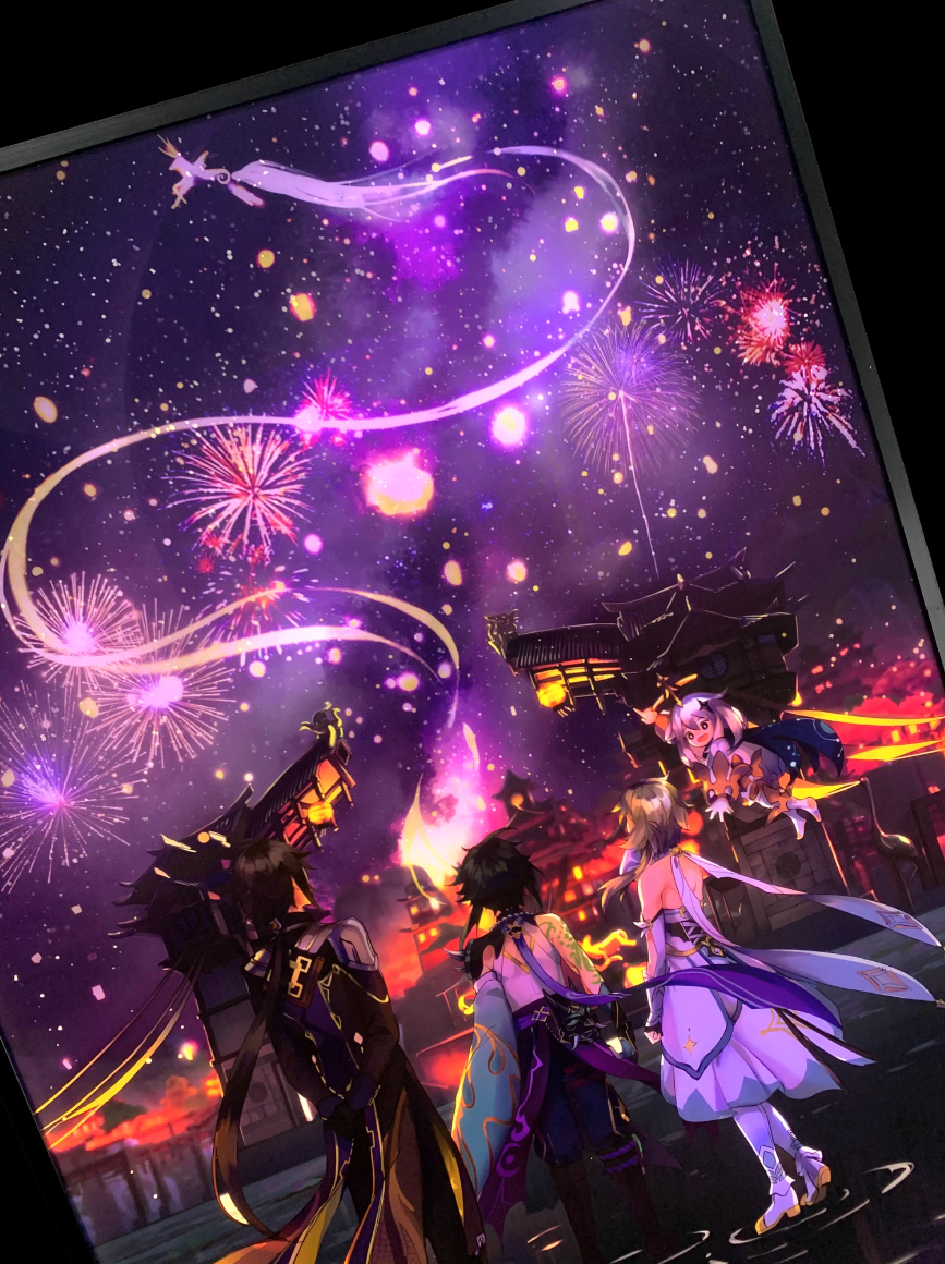 【In stock】Decorative Painting of Lumine, ZhongLi & Xiao-Genshin Impact-Mystical Art Studio