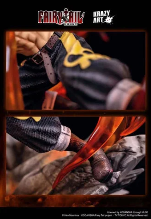 【Pre-sale】1/4 Scale Natsu Dragneel with Crimson Lotus: Exploding Lightning Blade-Fairy Tail-Krazy Art Studio