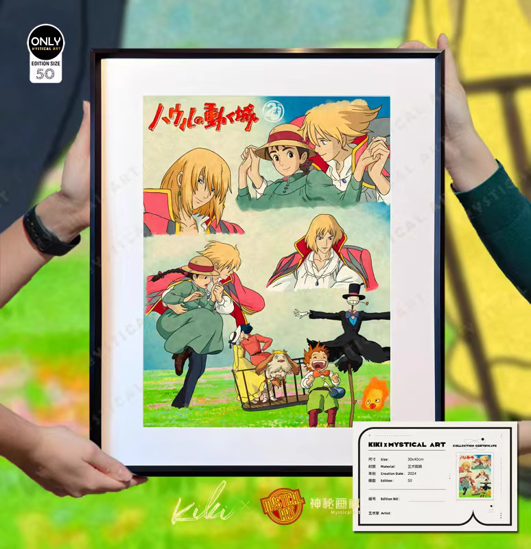 【In stock】Decorative Painting of Howl & Sophie-Howl's Moving Castle-Mystical Art Studio