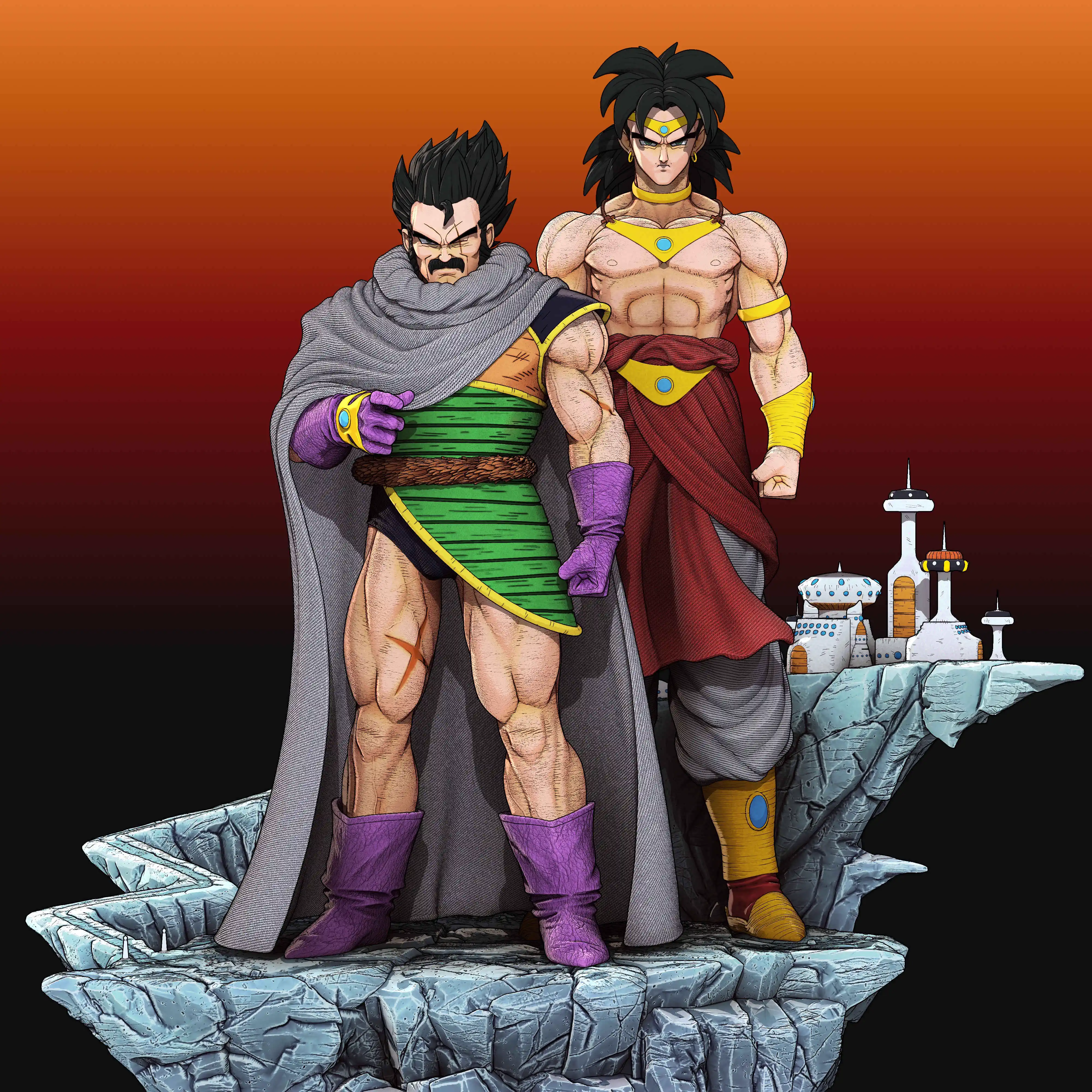 【Pre-sale】1/4 Scale Broly & Paragus-Héroe Collectibles Studio