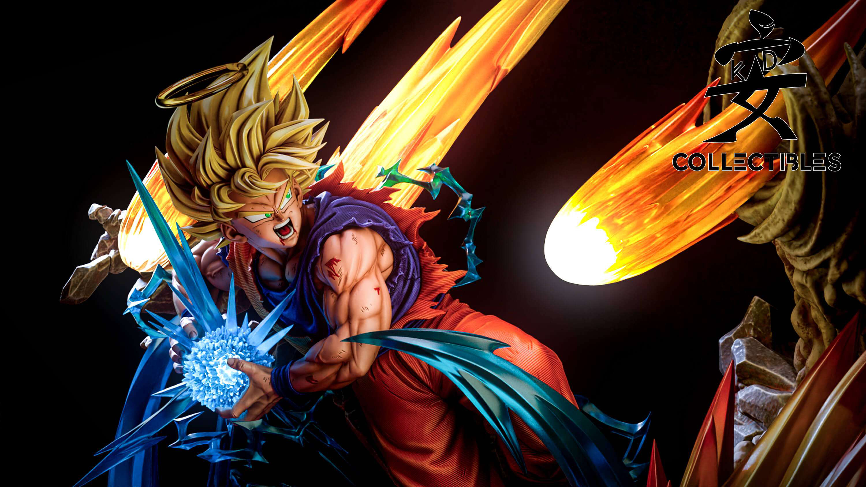 【Last one】1/4 Scale Super Saiyan 2 Son Goku VS Super Saiyan 2 Vegeta with LED-KD Studio