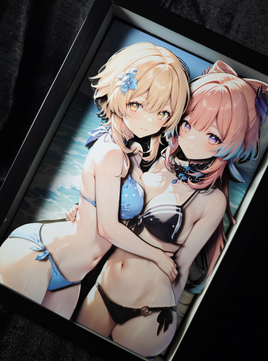 【In stock】D9-001 Decorative Painting of Lumine & Sangonomiya Kokomi-Genshin Impact-Dorobou Neko Studio