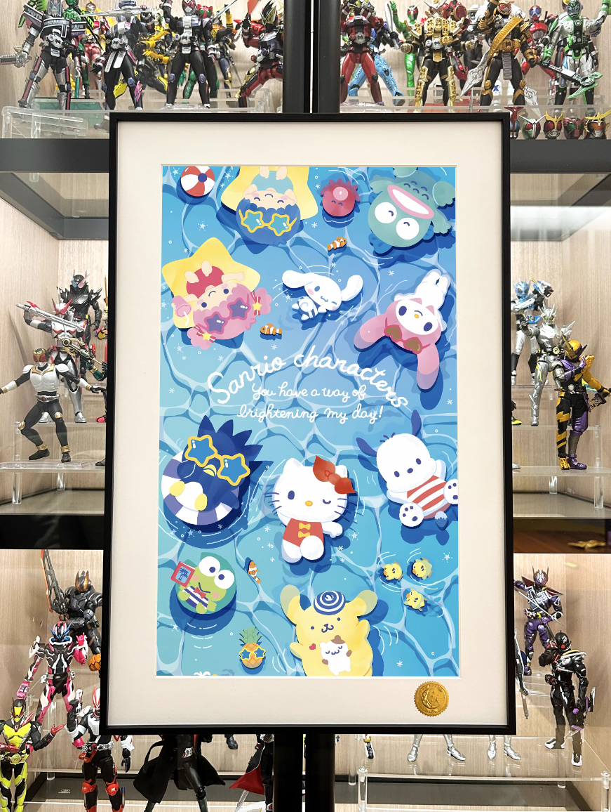 【Pre-sale】Decorative Painting of Swimming Pool Sanrio, Cinnamoroll & Kitty-Sanrio Characters-XingKong Studio
