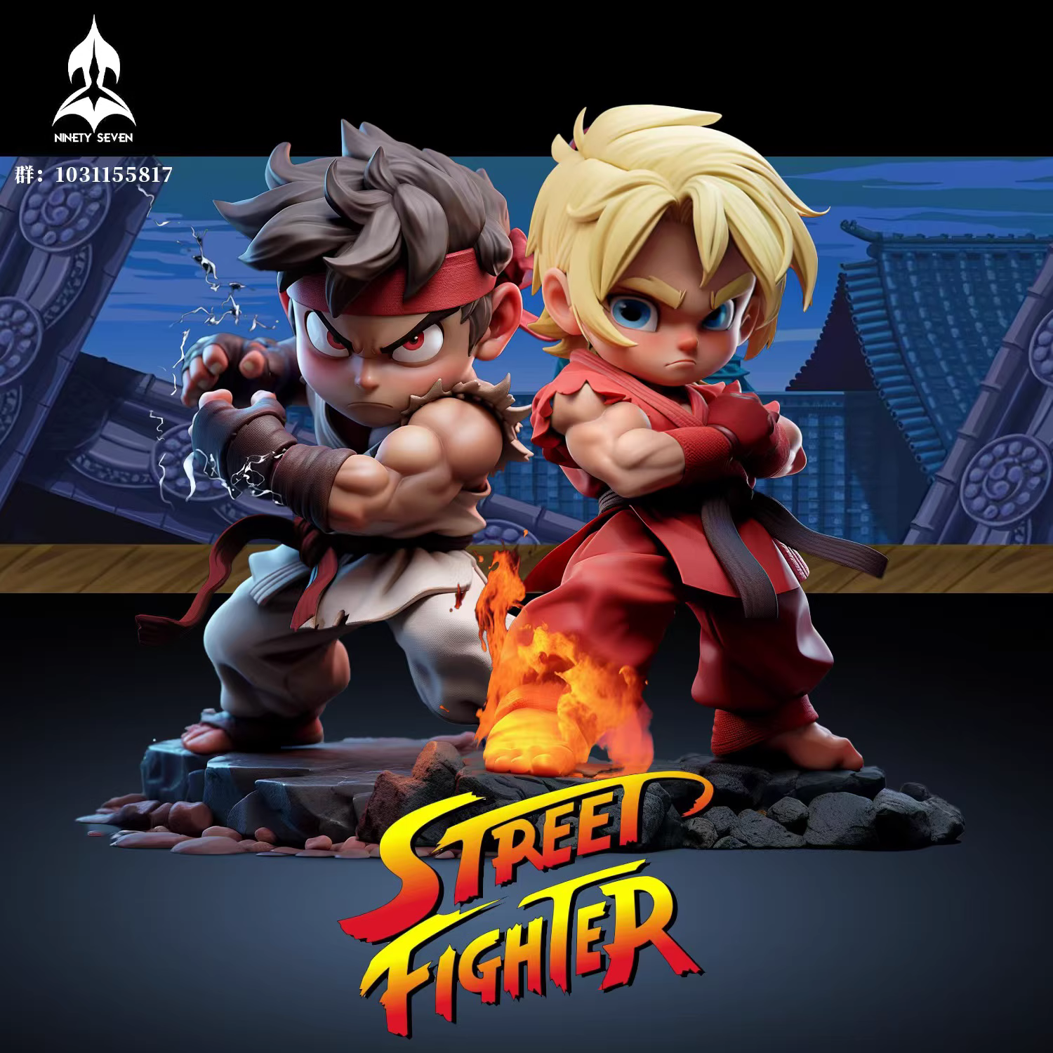 【Pre-sale】Q Version Ryu & Ken-Street Fighter-NINETY SEVEN STUDIO