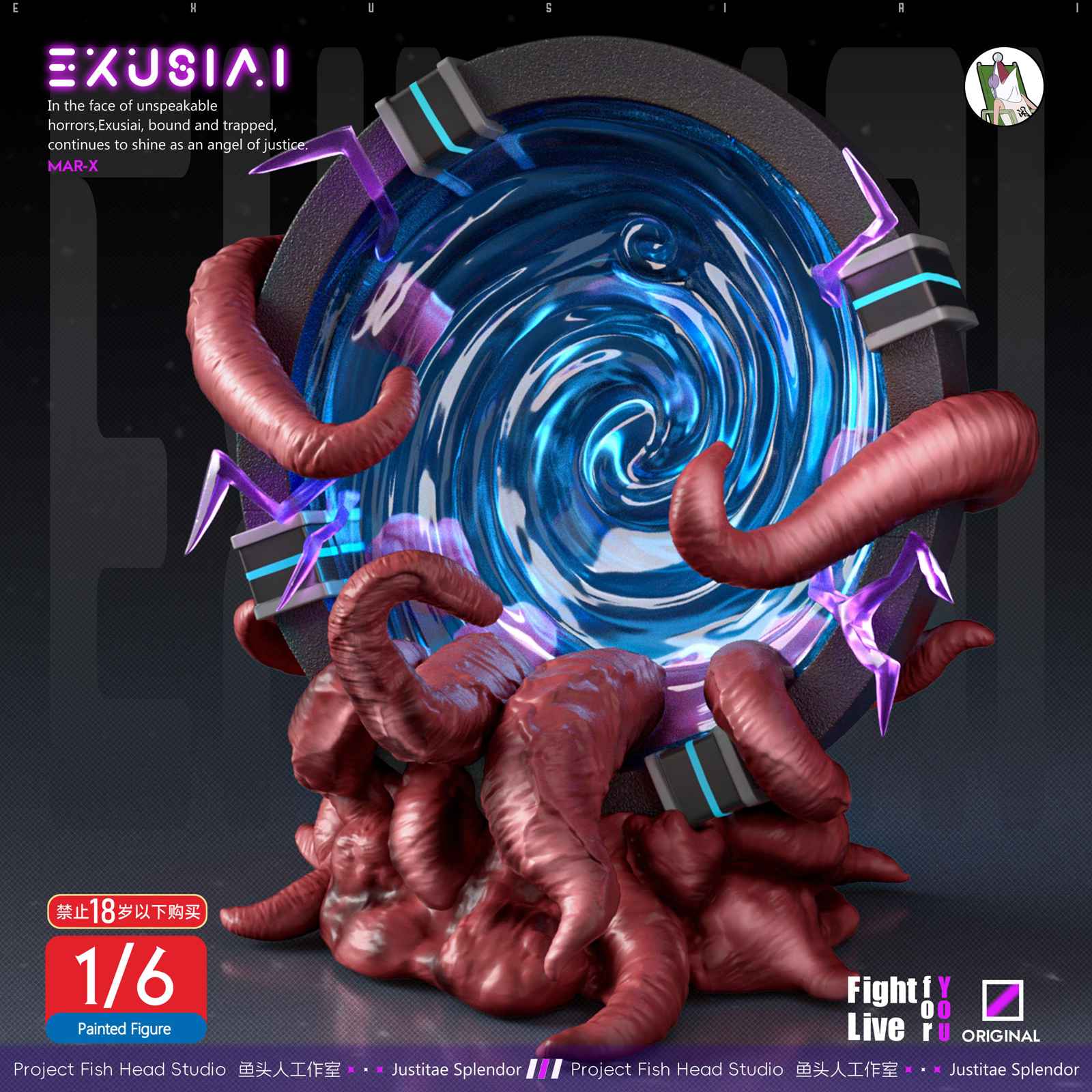 【Pre-sale】1/6 Scale Exusiai with LED-Arknights-Fish head Studio