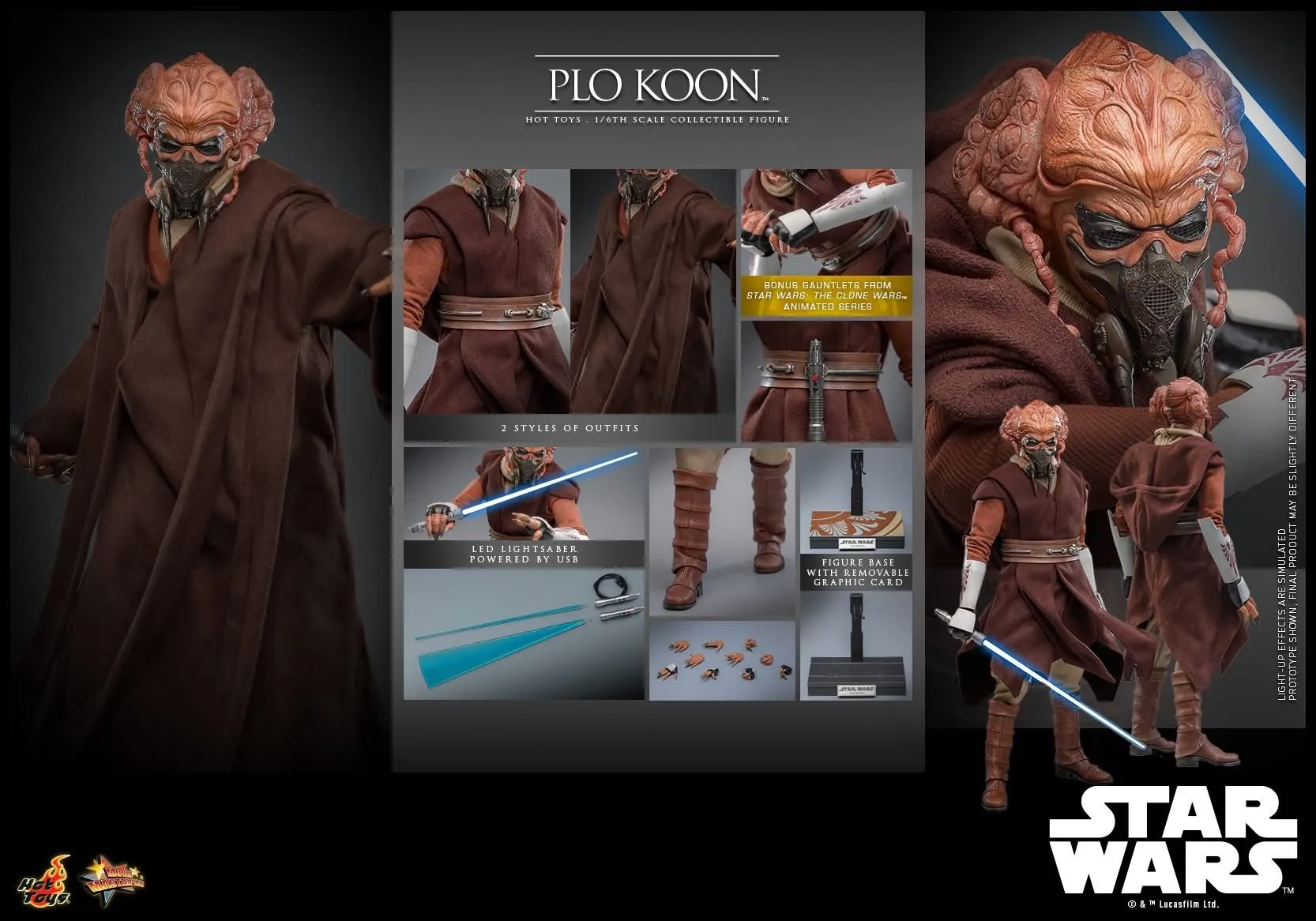 【Pre-sale】1/6 Scale Movable Plo Koon MMS785 with LED-Star Wars-HotToys Studio