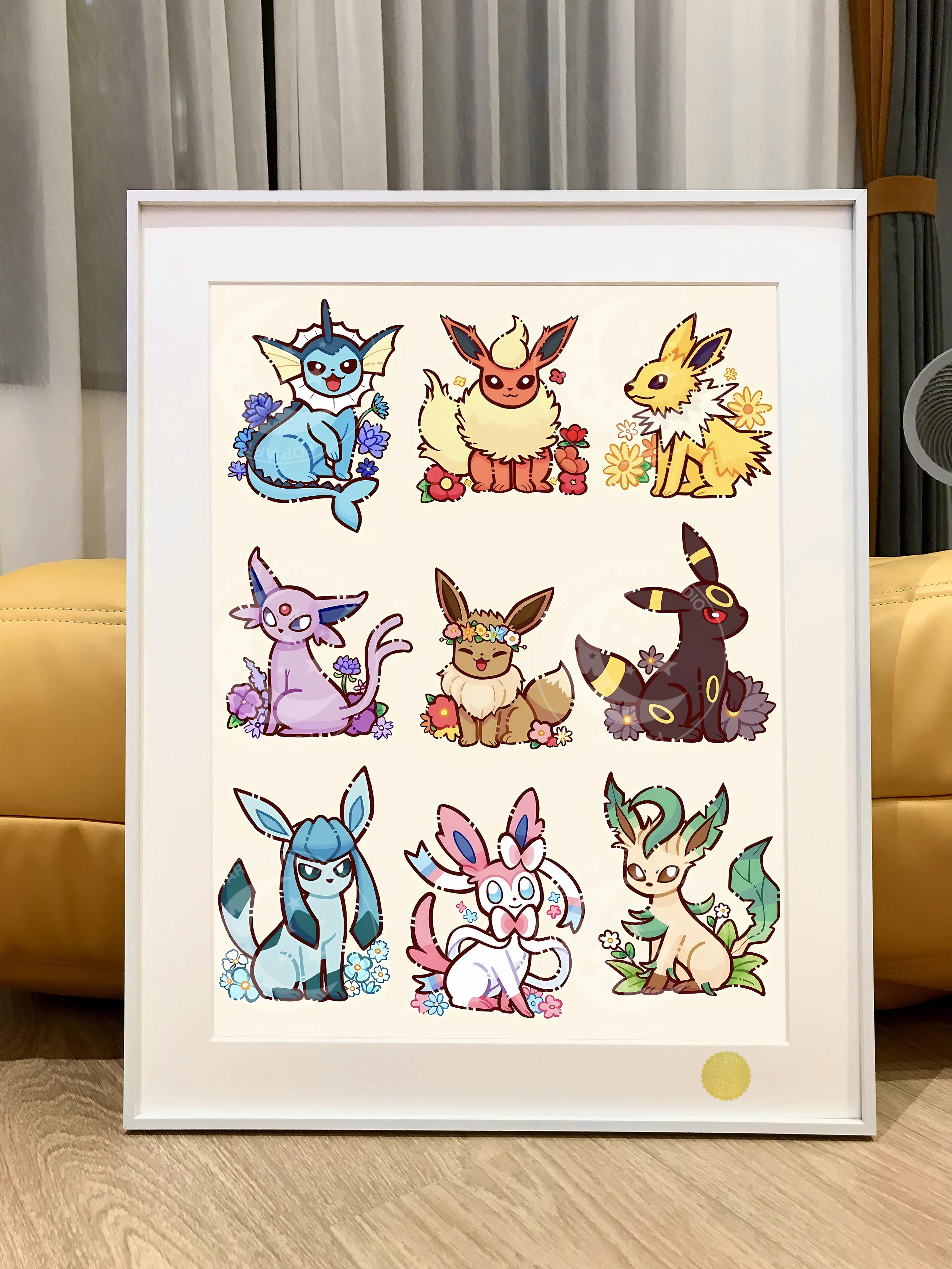 【Pre-sale】Decorative Painting of Eevee Family Portrait-Pokemon-XingKong Studio