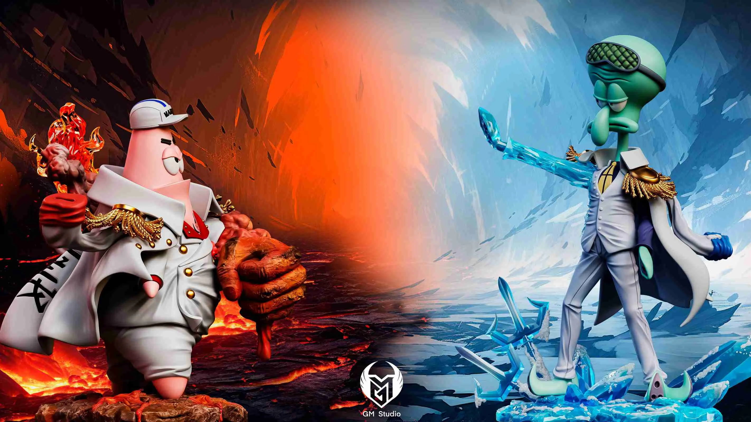 【Pre-sale】Patrick Star Cosplay Akainu & Squidward Cosplay Kuzan-SpongeBob SquarePants-GM-Studio