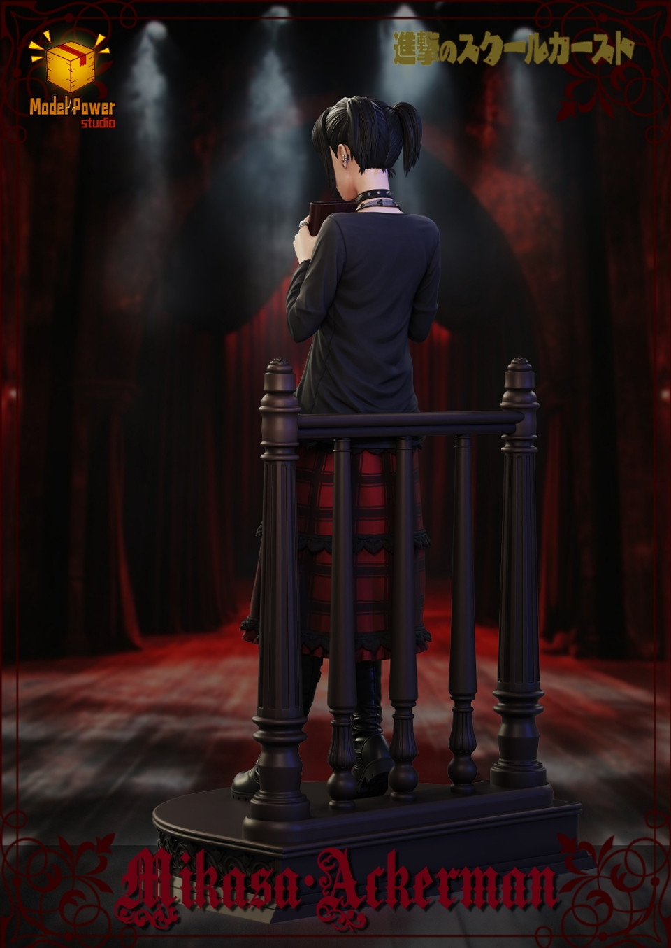 【Sold out】Gothic costume Mikasa Ackerman-Attack on Titan-Model Power Studio