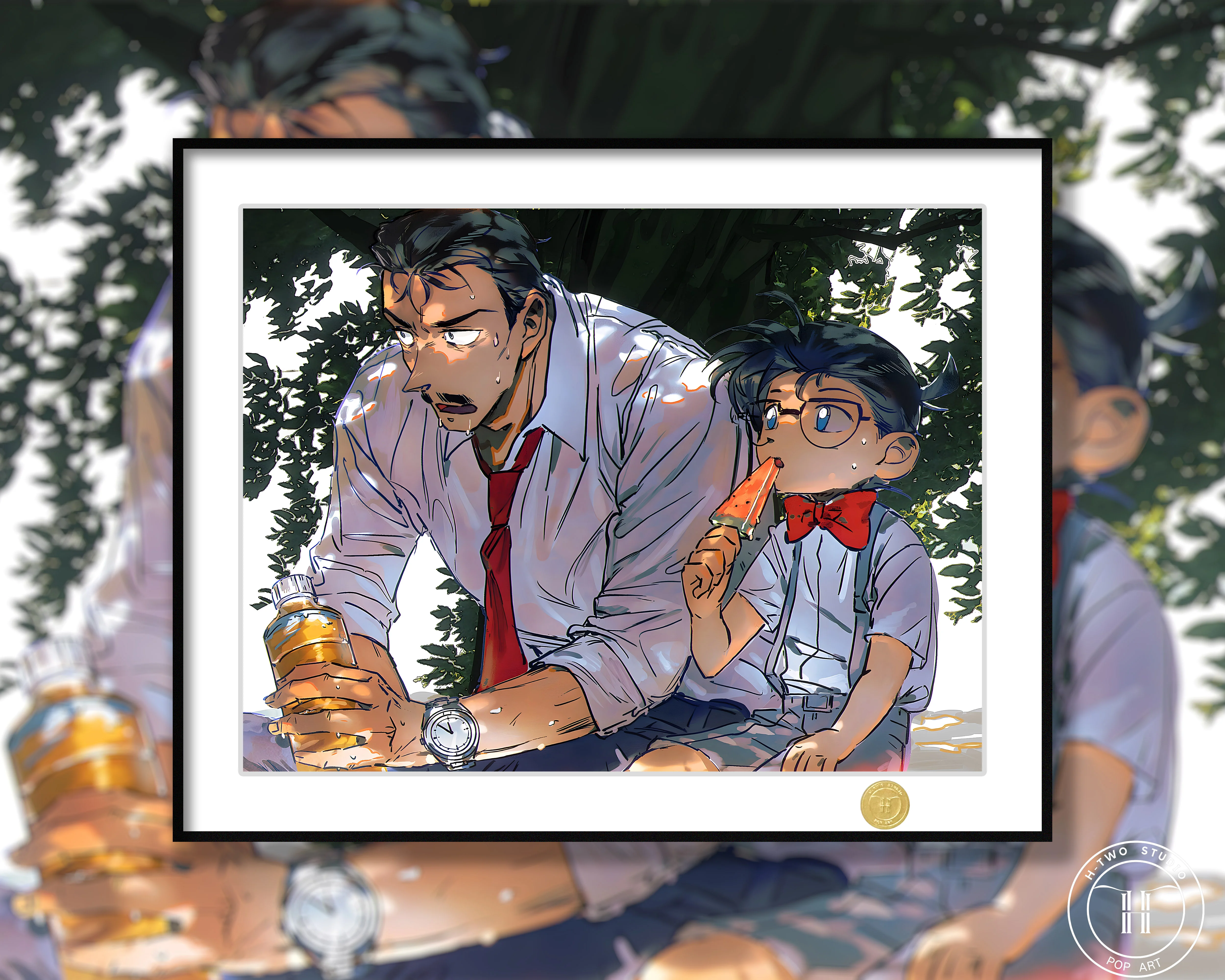 【Pre-sale】Decorative Painting of Mouri Kogorou and Conan-Detective Conan-H2 Studio