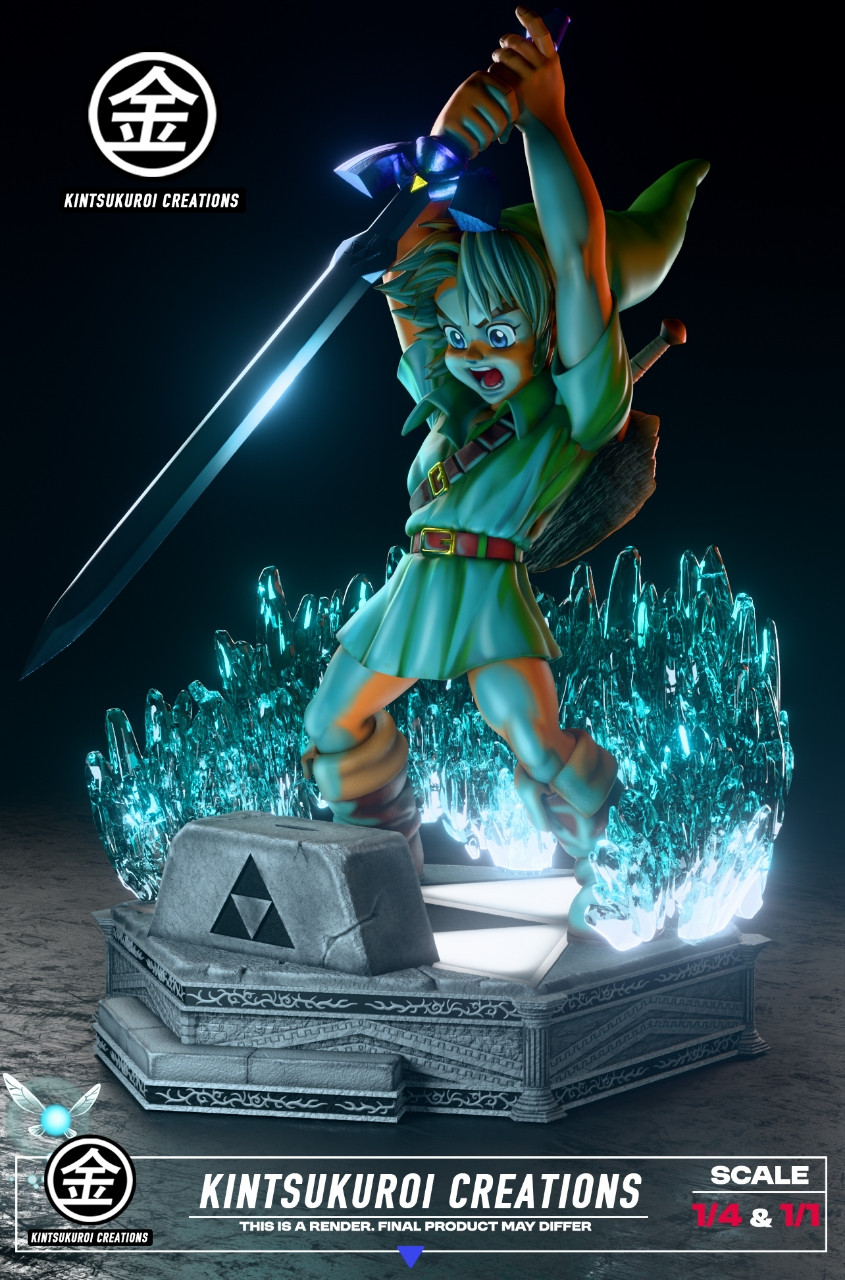 【Pre-sale】1/4 and 1/1 Scale Young LINK Pulling Master Sword with LED-The Legend of Zelda-Kintsukuroi Creations Studio