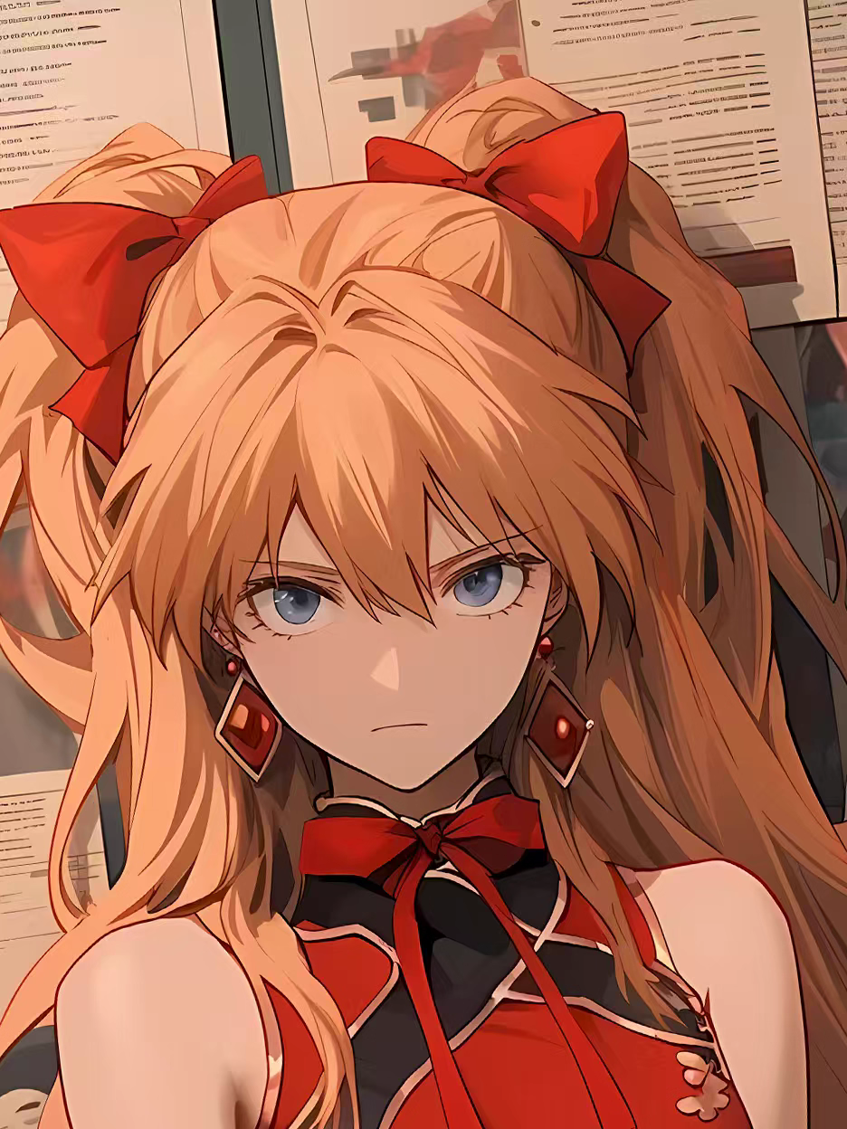 【Pre-sale】Decorative Painting of Long-haired Cheongsam Asuka Langley Soryu-EVA-XingKong Studio