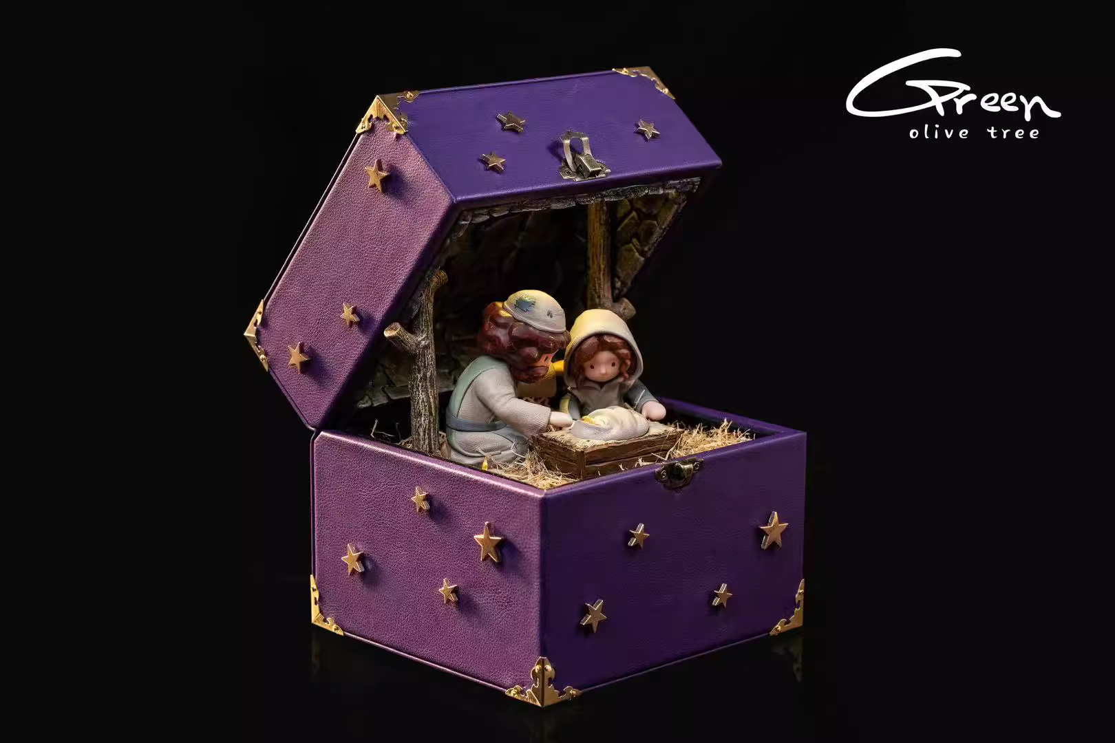 【Pre-sale】Christmas Story Nativity Music box-Green Olive Tree Studio