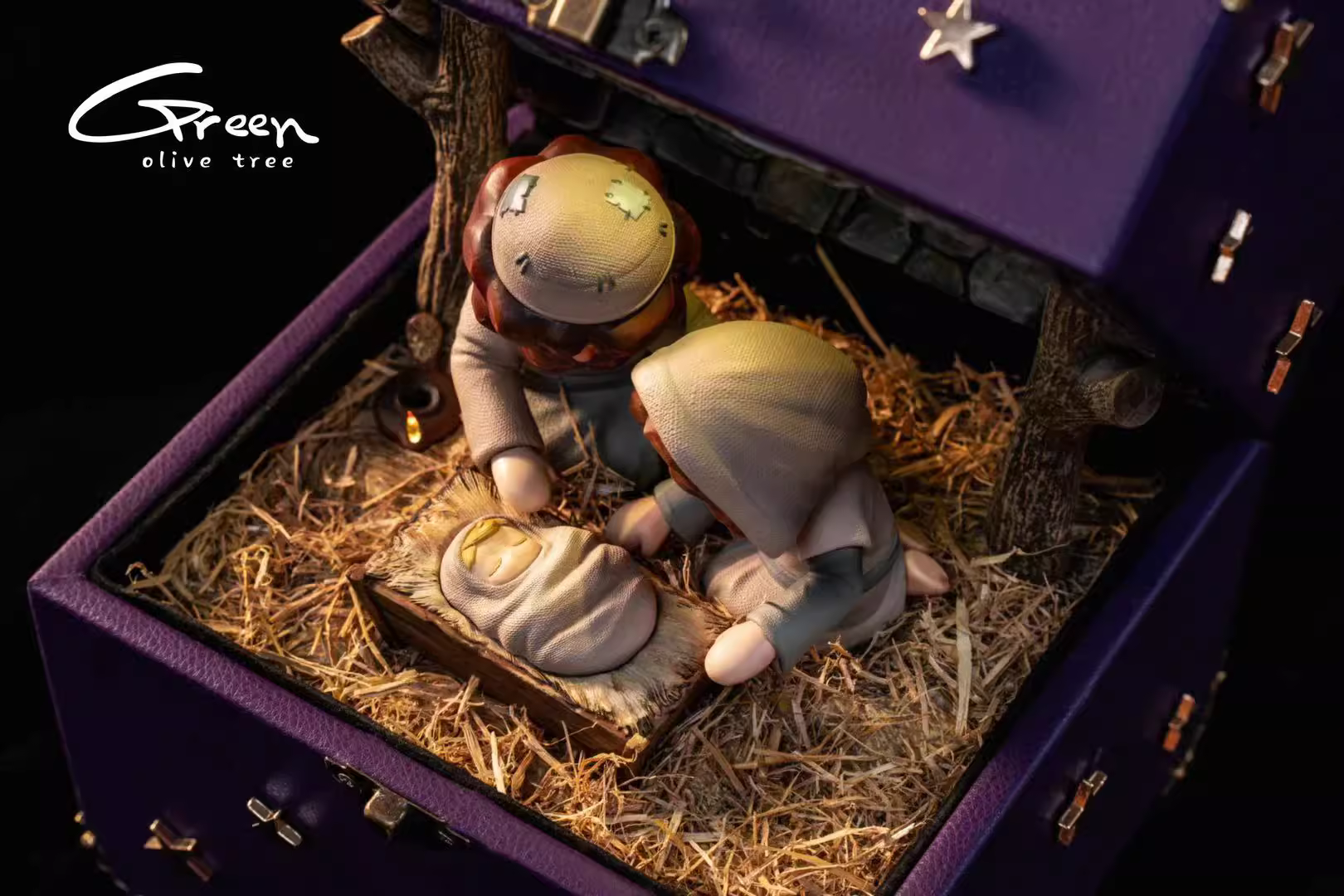 【Pre-sale】Christmas Story Nativity Music box-Green Olive Tree Studio